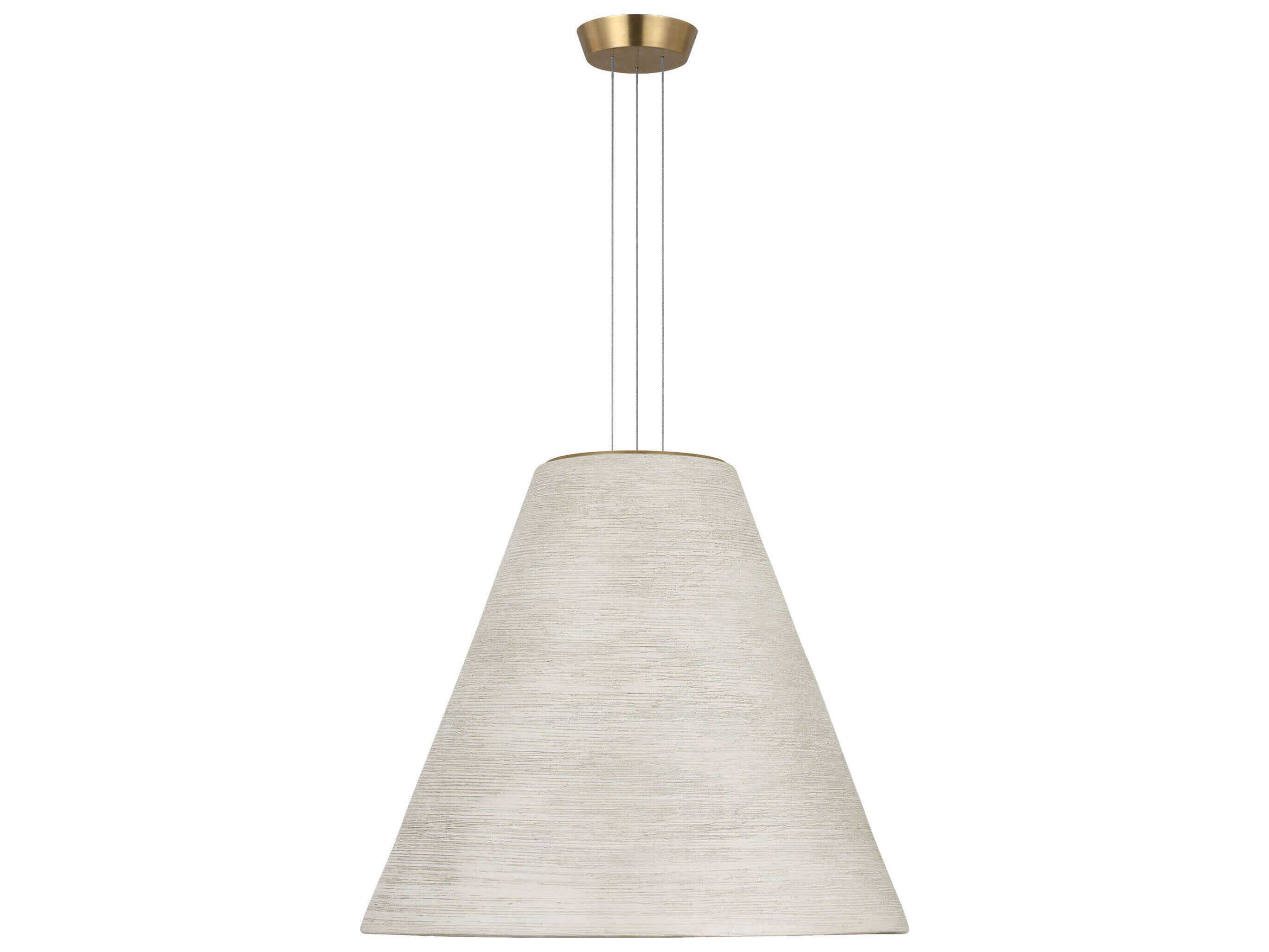 Visual Comfort Modern Karam 1-Light Cream Natural Brass White Empire Pendant
