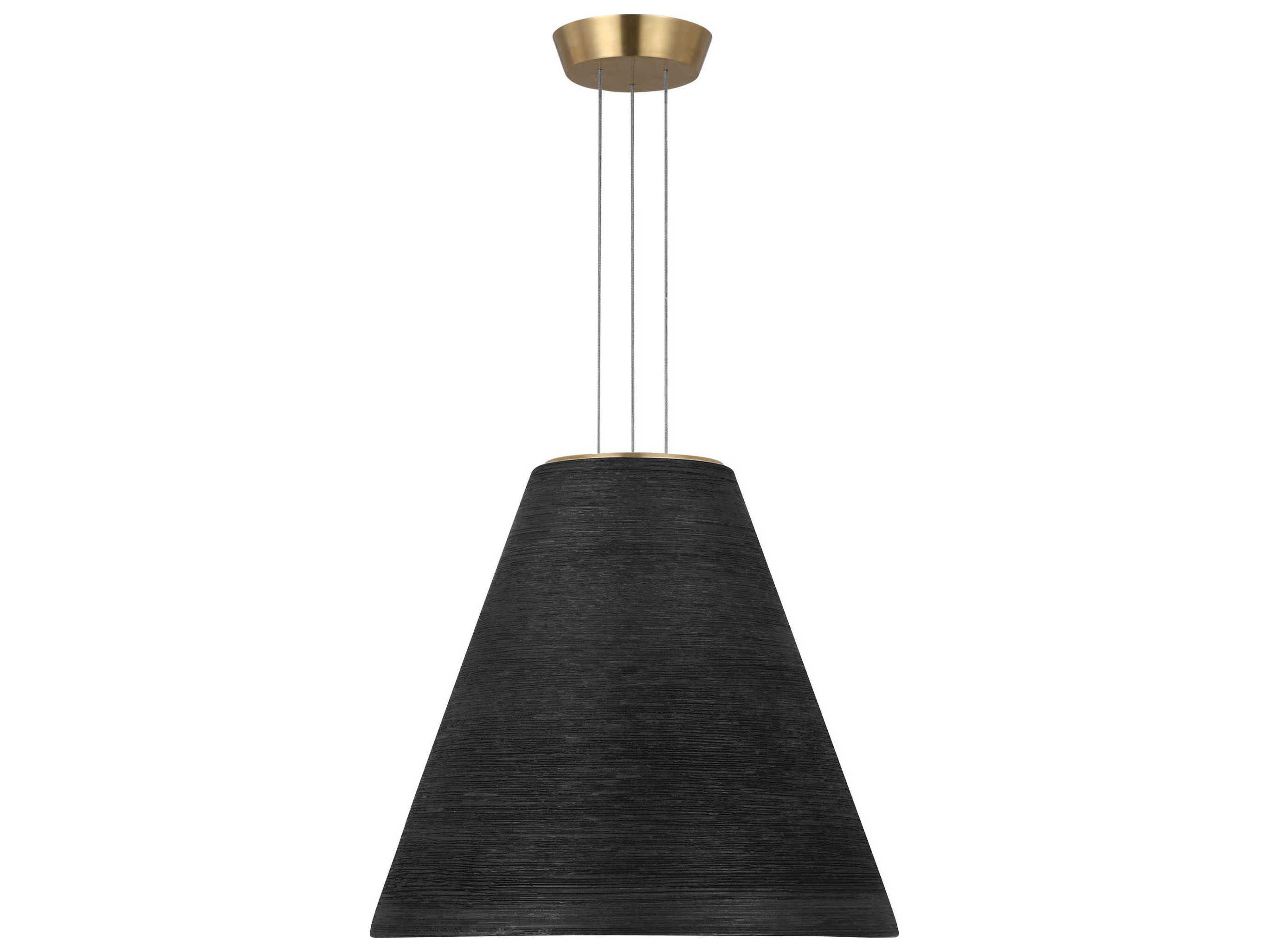 Visual Comfort Modern Karam 1-Light Black Natural Brass Empire Pendant