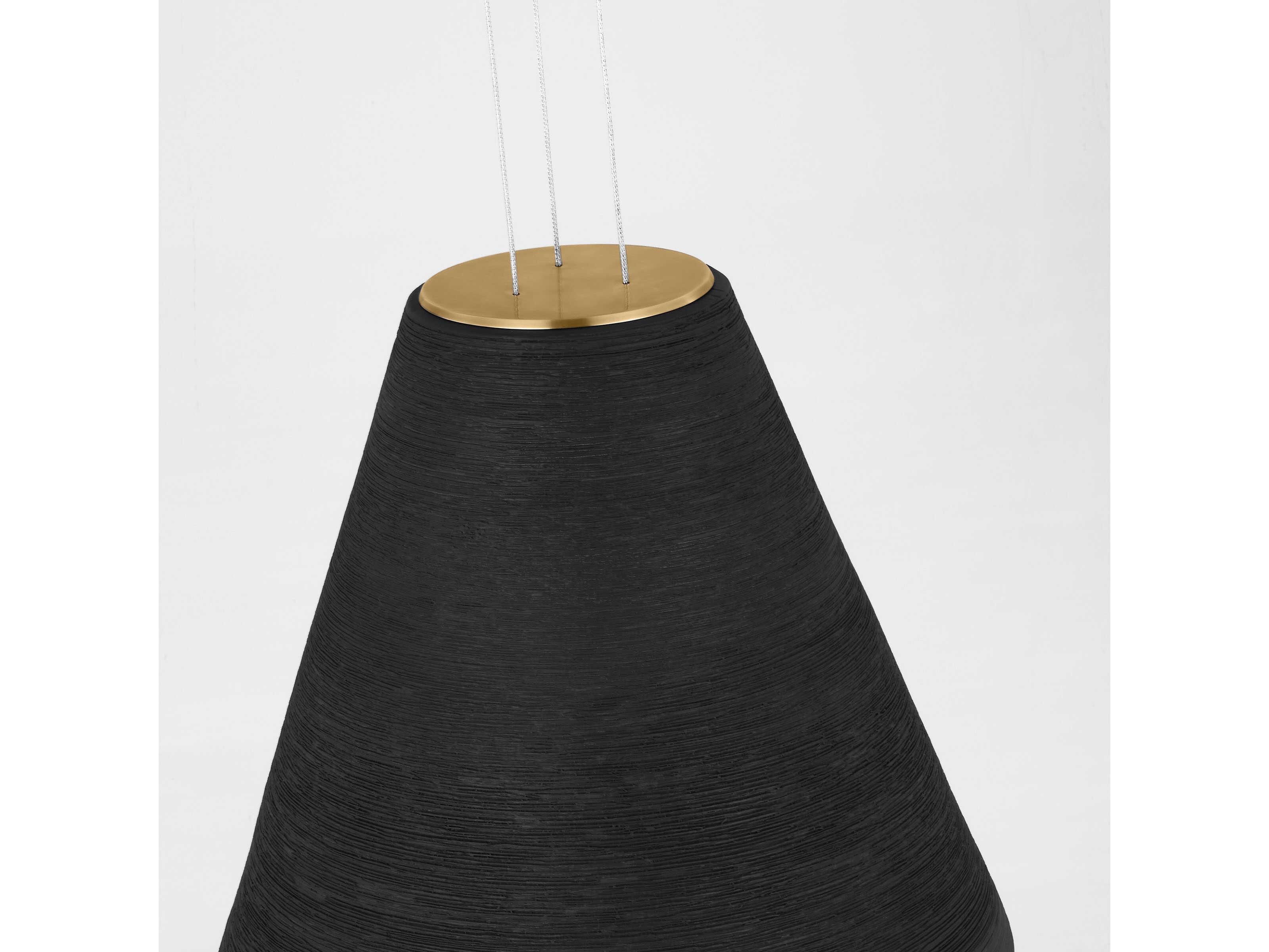 Visual Comfort Modern Karam 1-Light Black Natural Brass Empire Pendant