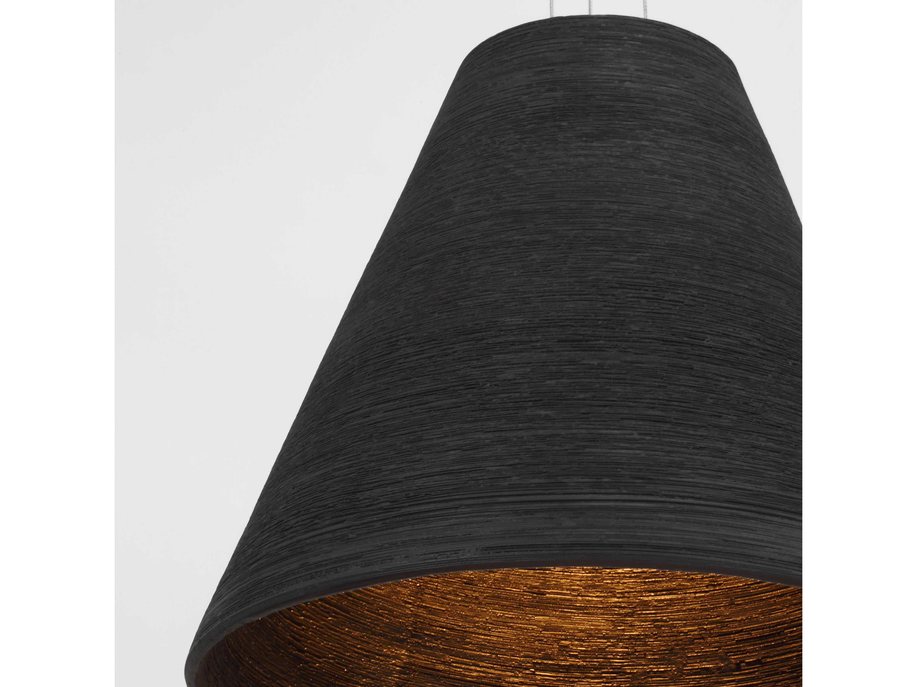 Visual Comfort Modern Karam 1-Light Black Natural Brass Empire Pendant