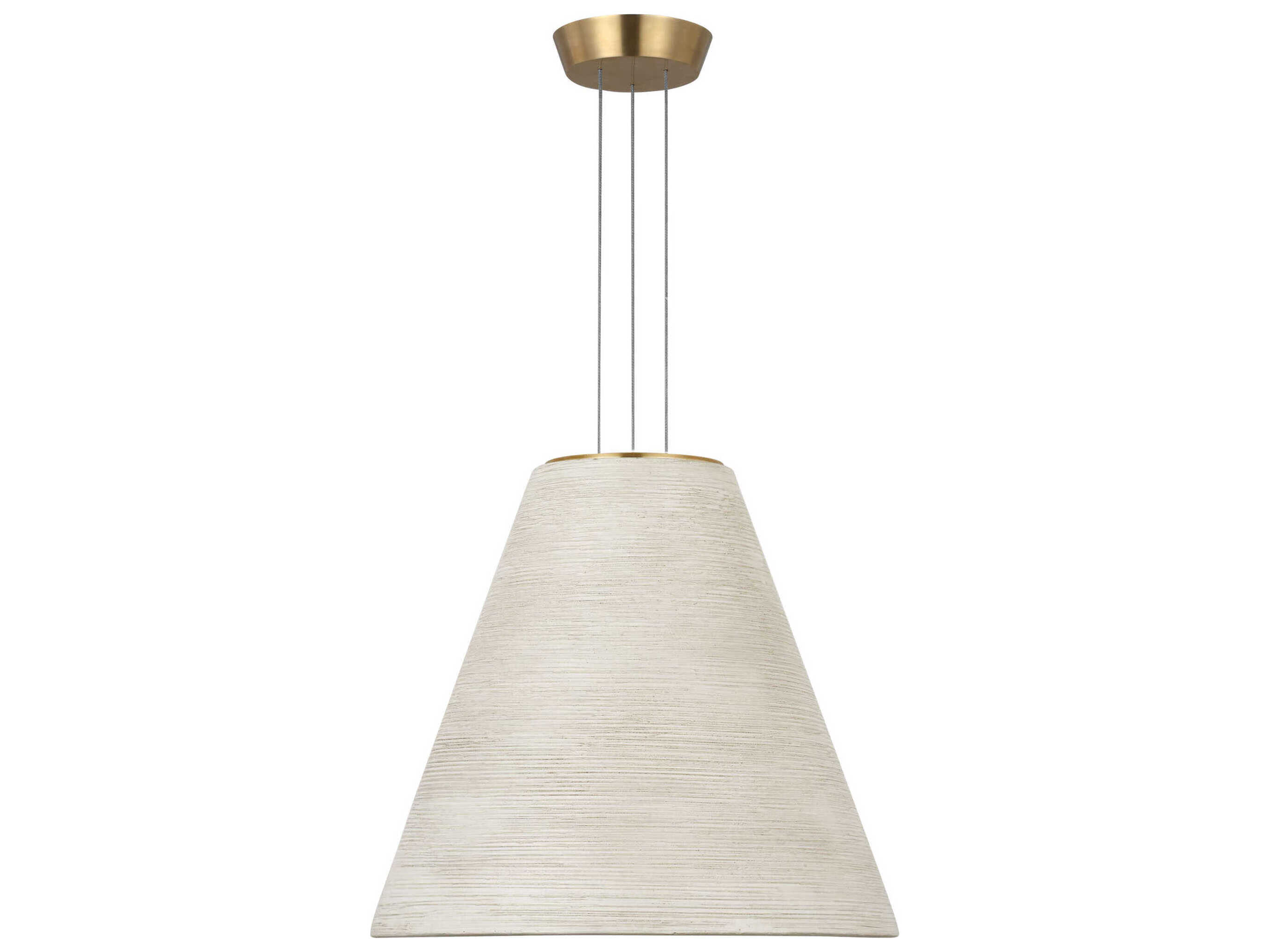 Visual Comfort Modern Karam 1-Light Cream Natural Brass White Empire Pendant