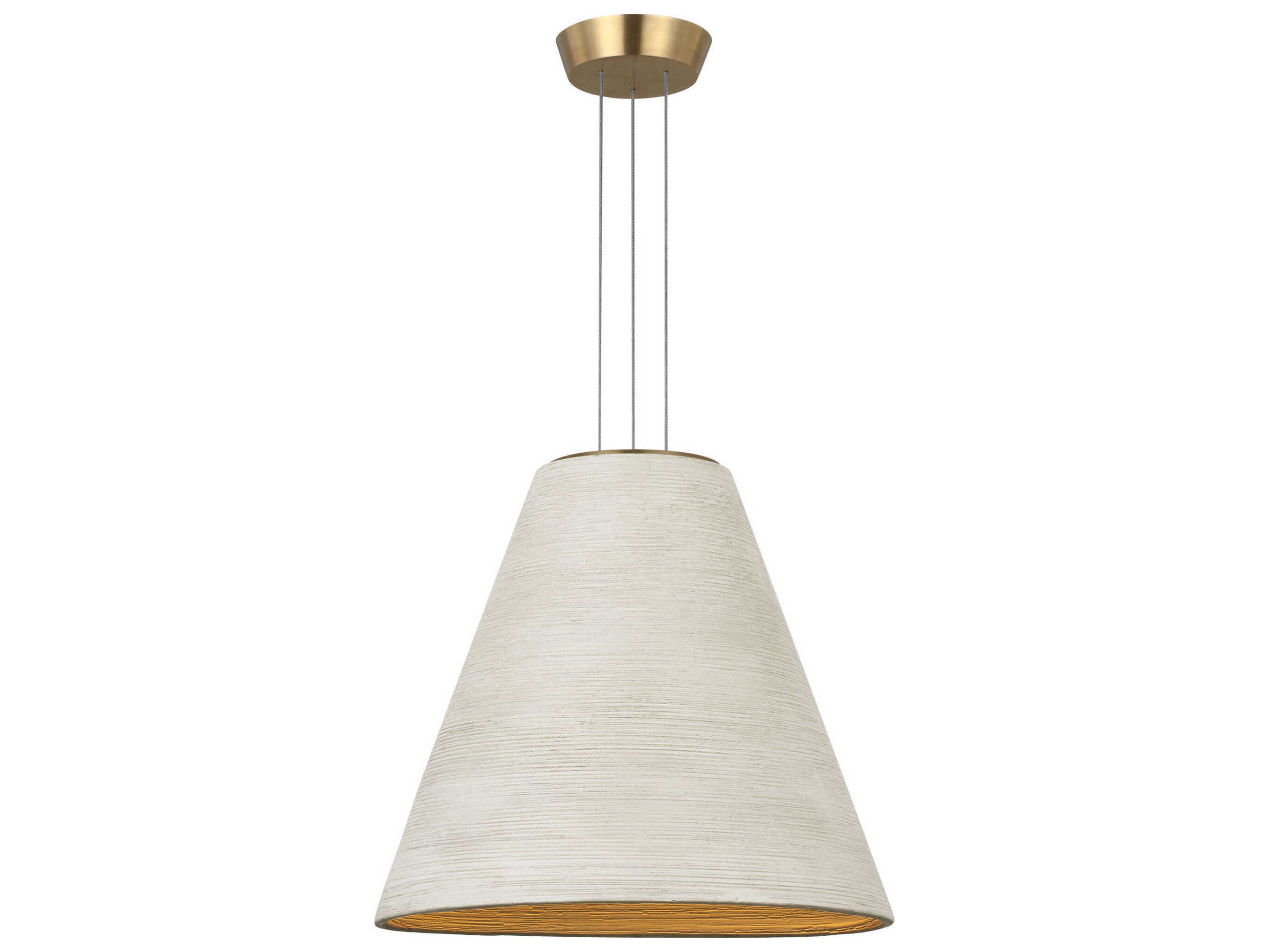 Visual Comfort Modern Karam 1-Light Cream Natural Brass White Empire Pendant