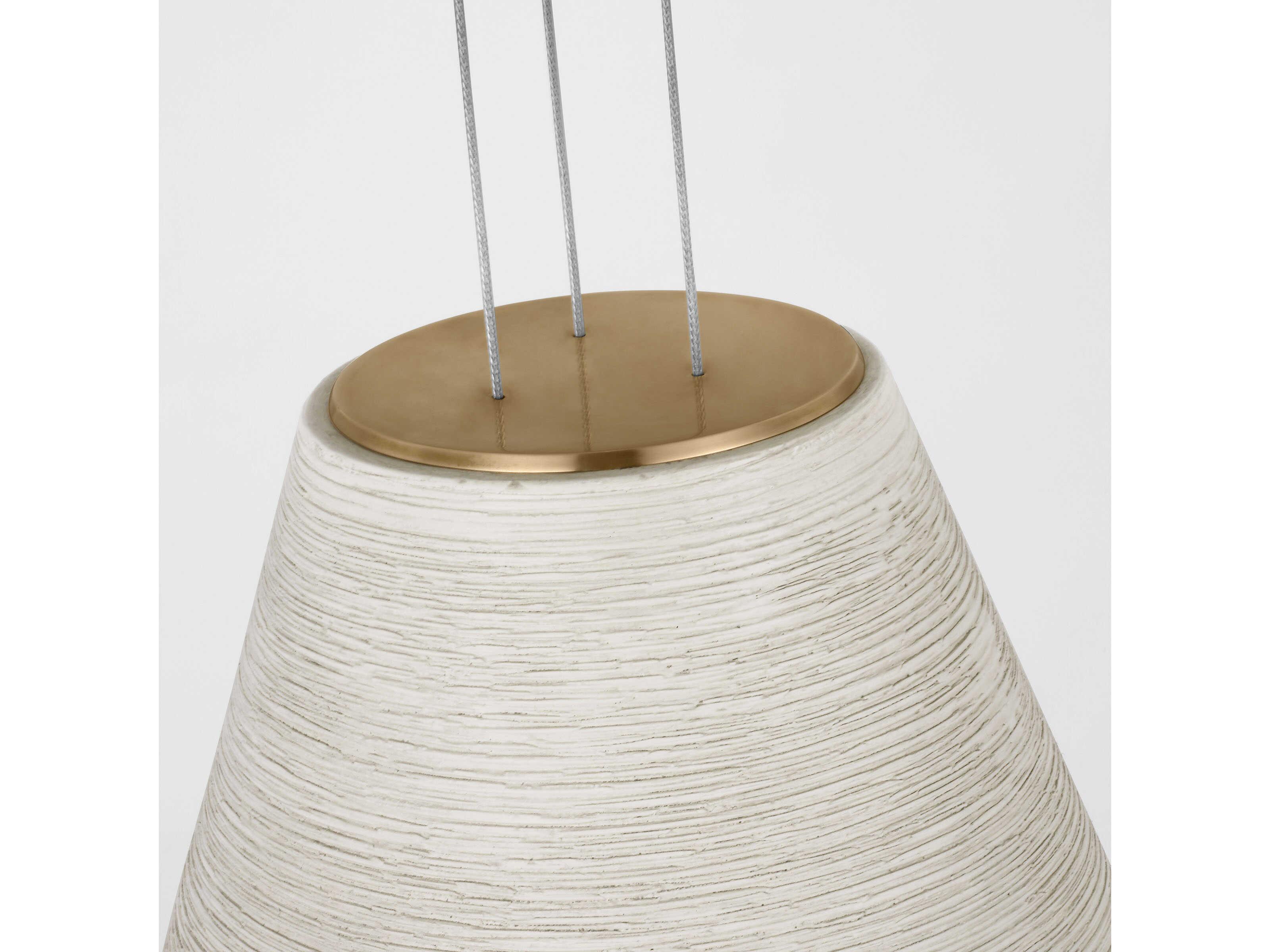 Visual Comfort Modern Karam 1-Light Cream Natural Brass White Empire Pendant