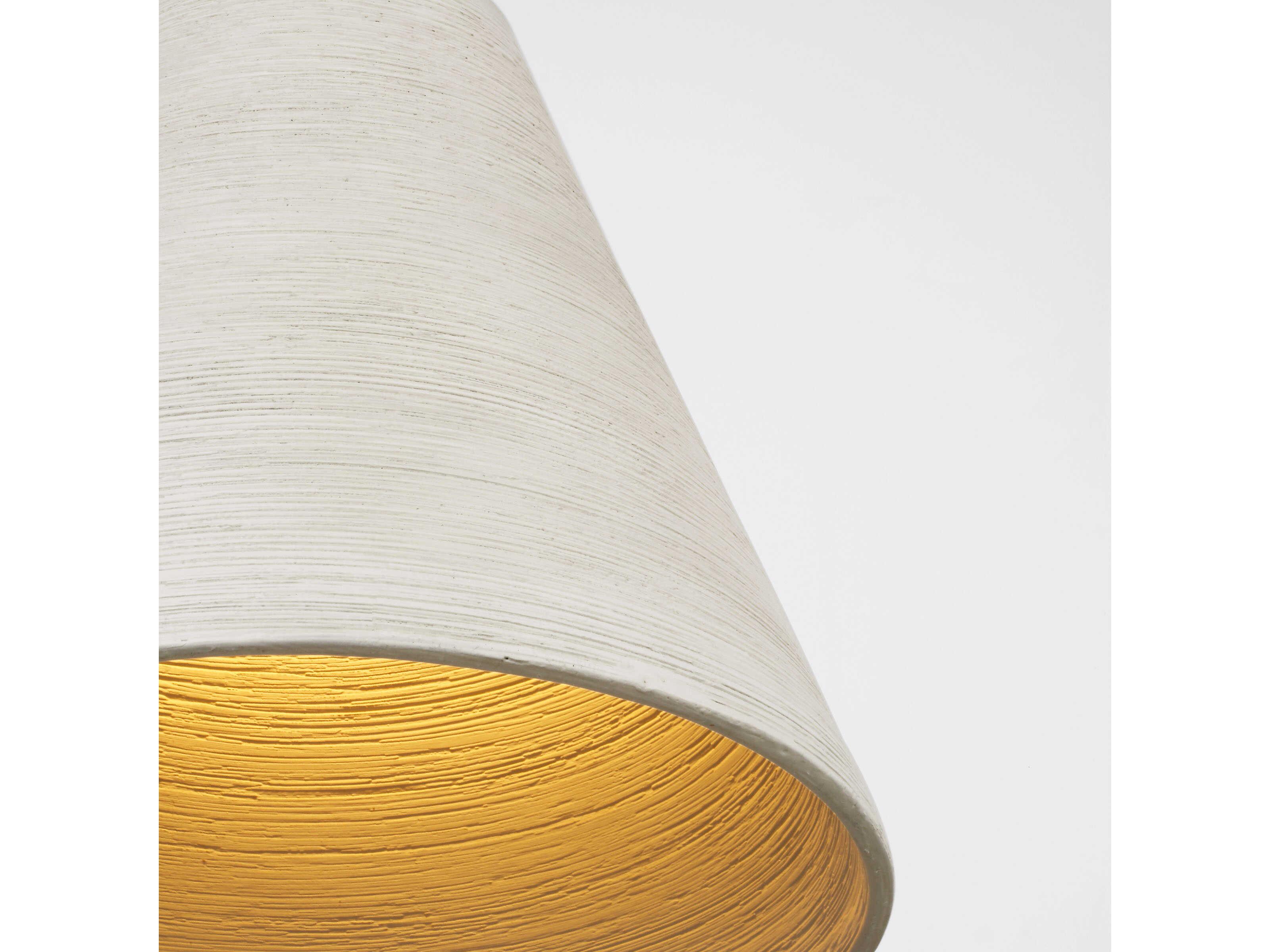 Visual Comfort Modern Karam 1-Light Cream Natural Brass White Empire Pendant