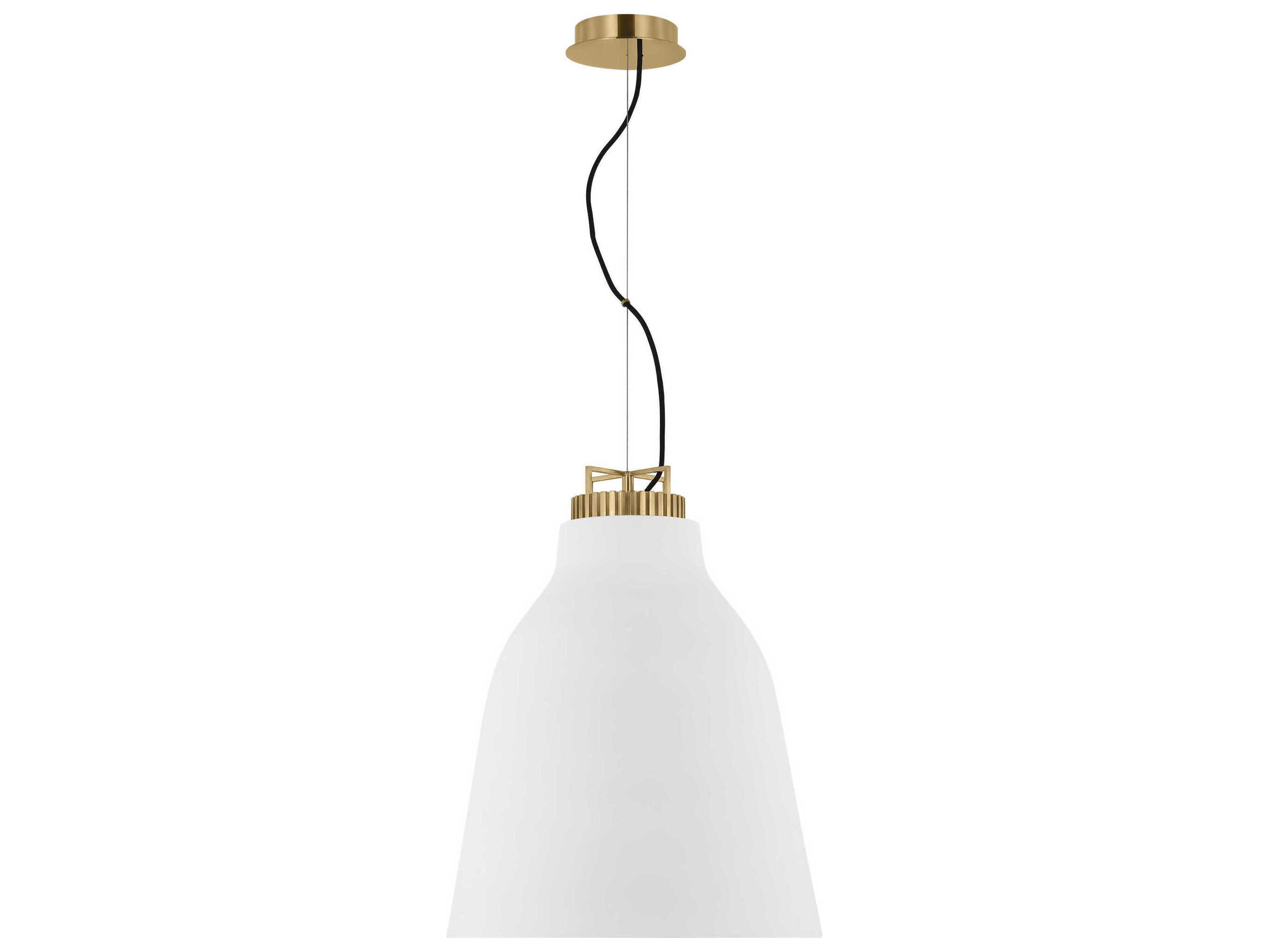 Visual Comfort Modern Forge 1-Light White Natural Brass Pendant