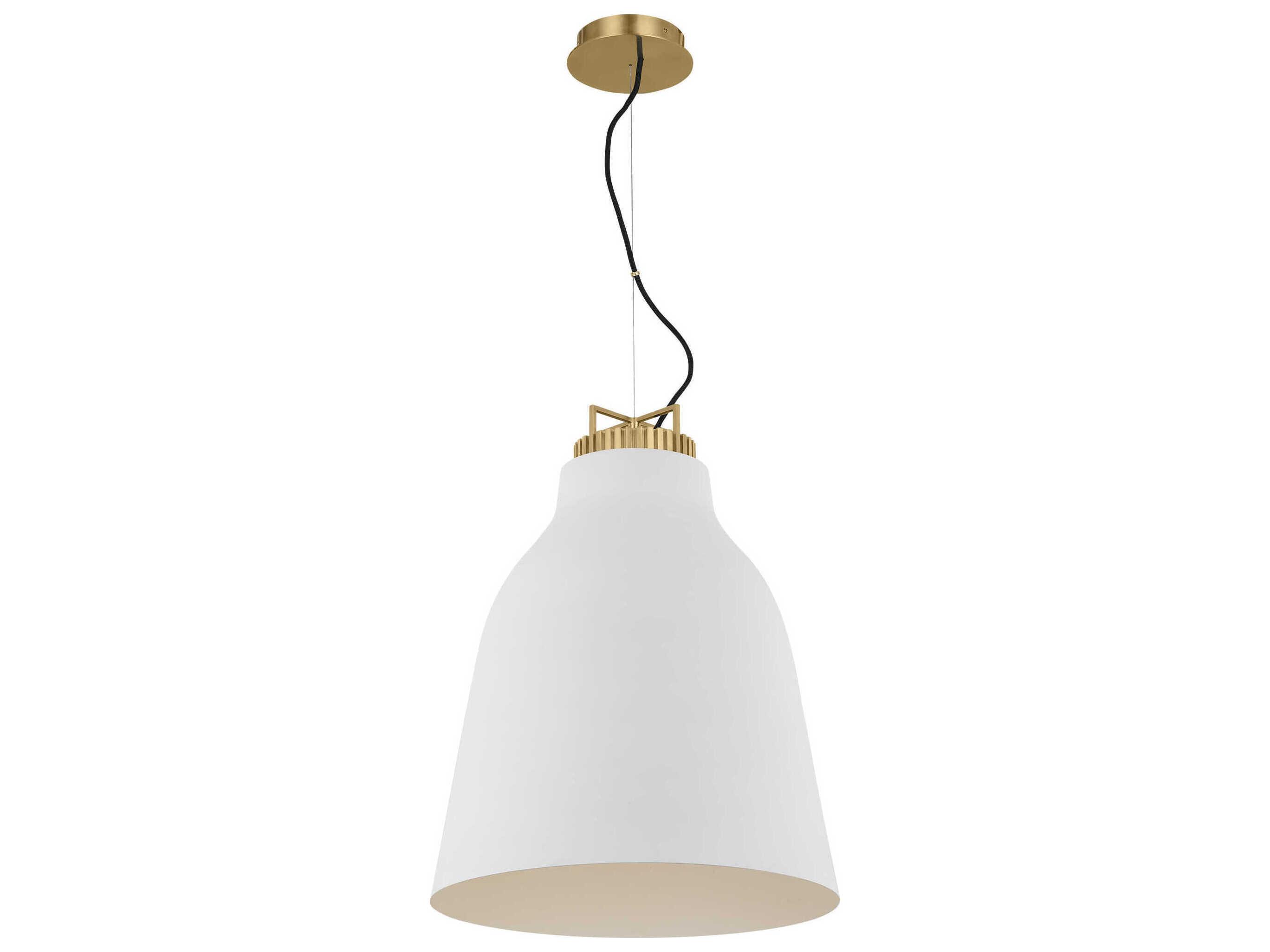 Visual Comfort Modern Forge 1-Light White Natural Brass Pendant