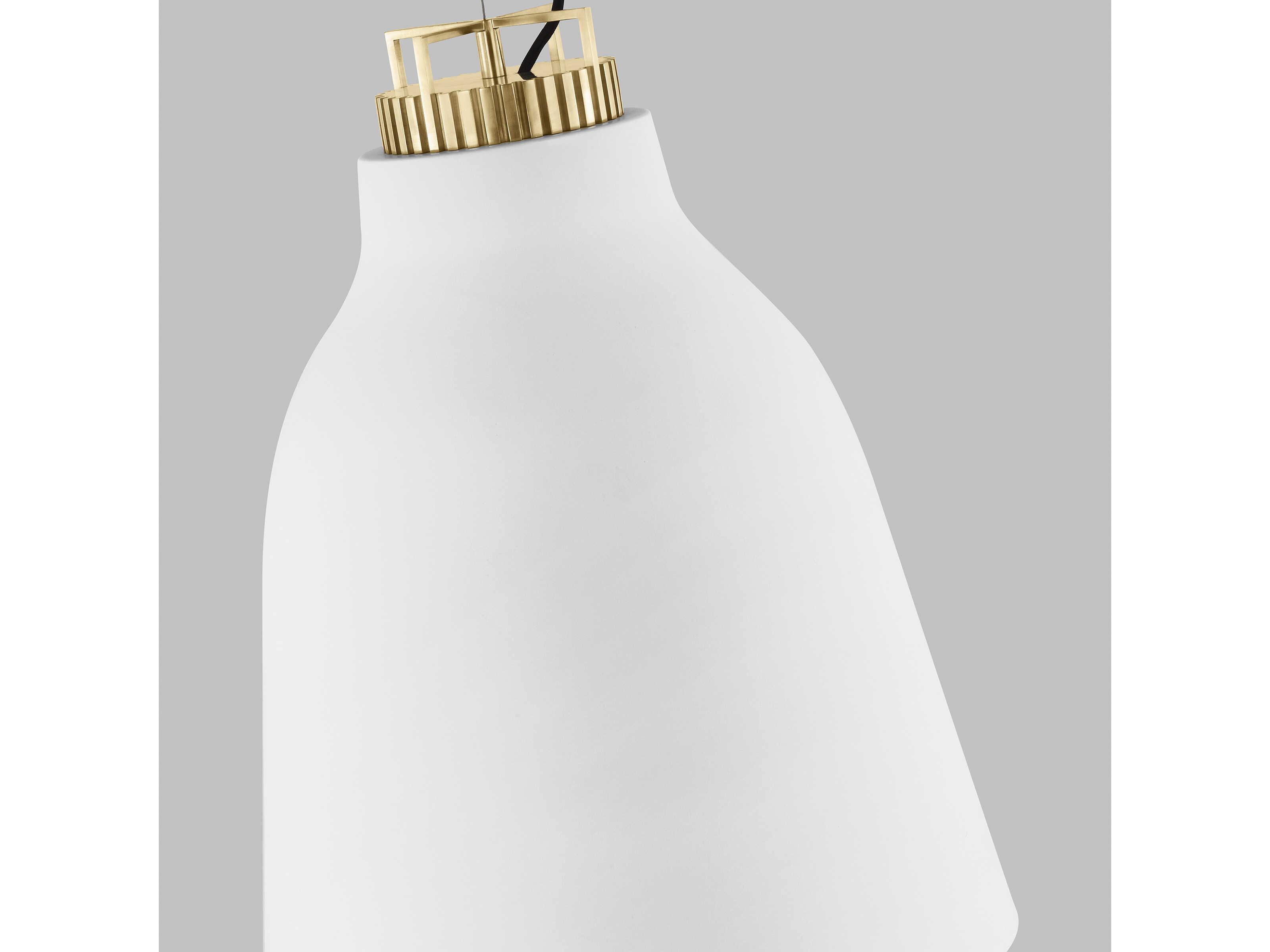 Visual Comfort Modern Forge 1-Light White Natural Brass Pendant