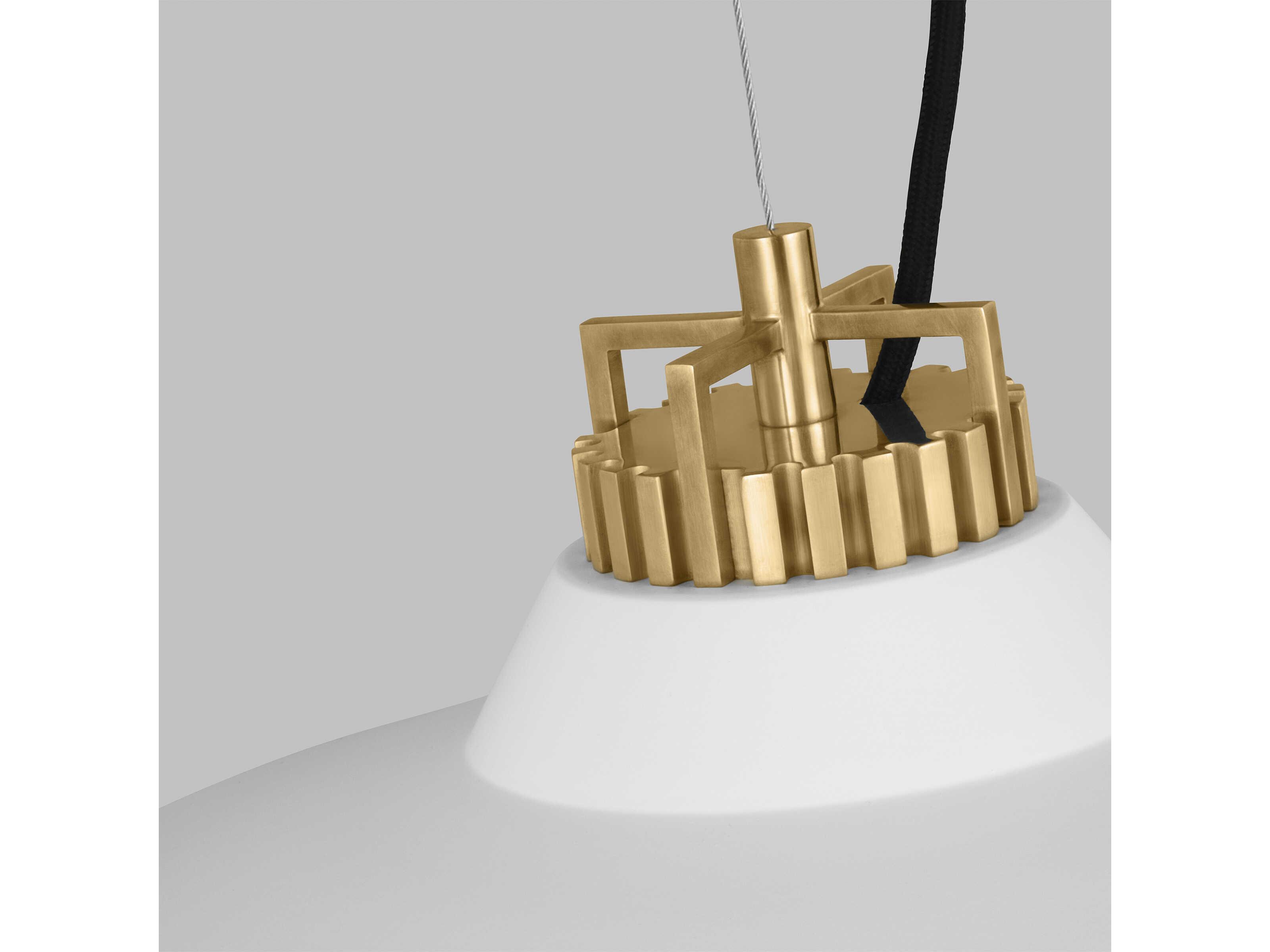 Visual Comfort Modern Forge 1-Light White Natural Brass Pendant