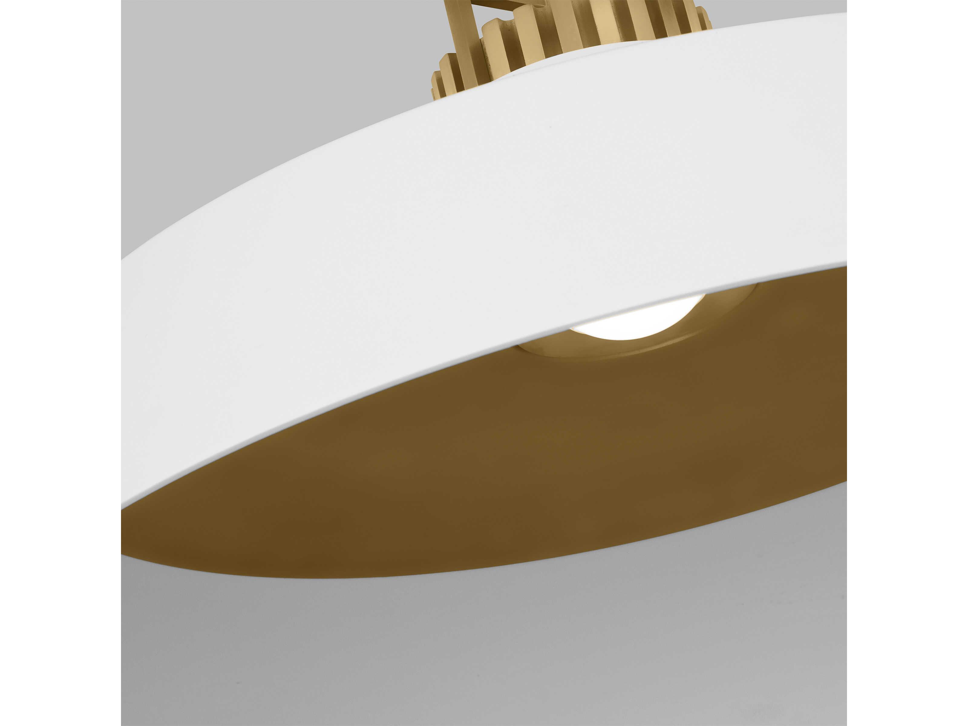 Visual Comfort Modern Forge 1-Light White Natural Brass Pendant