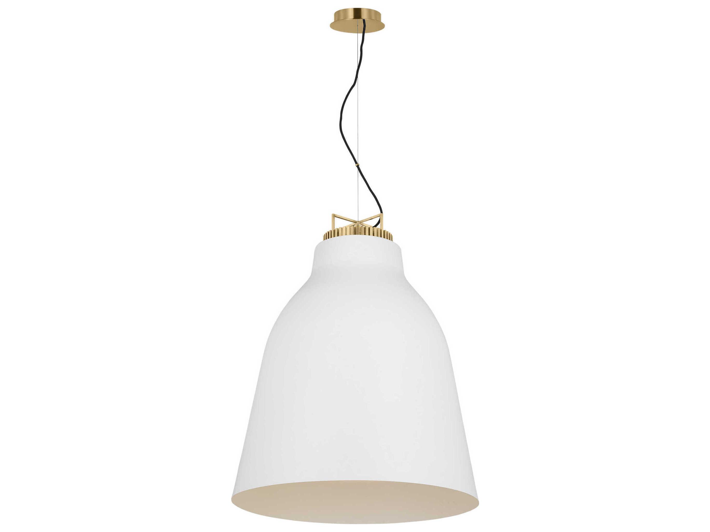 Visual Comfort Modern Forge 1-Light White Natural Brass Pendant