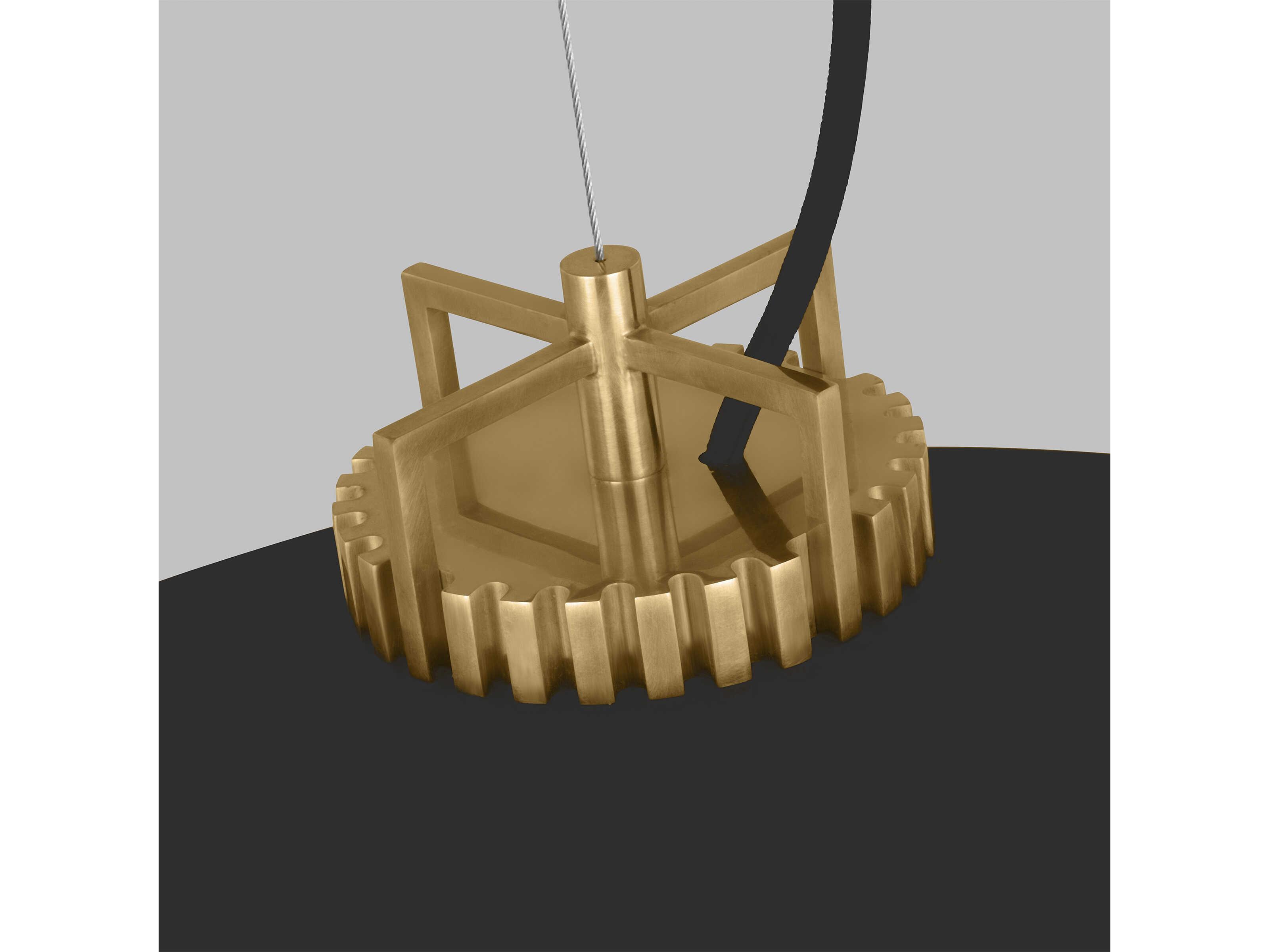 Visual Comfort Modern Forge 1-Light Black Natural Brass Pendant