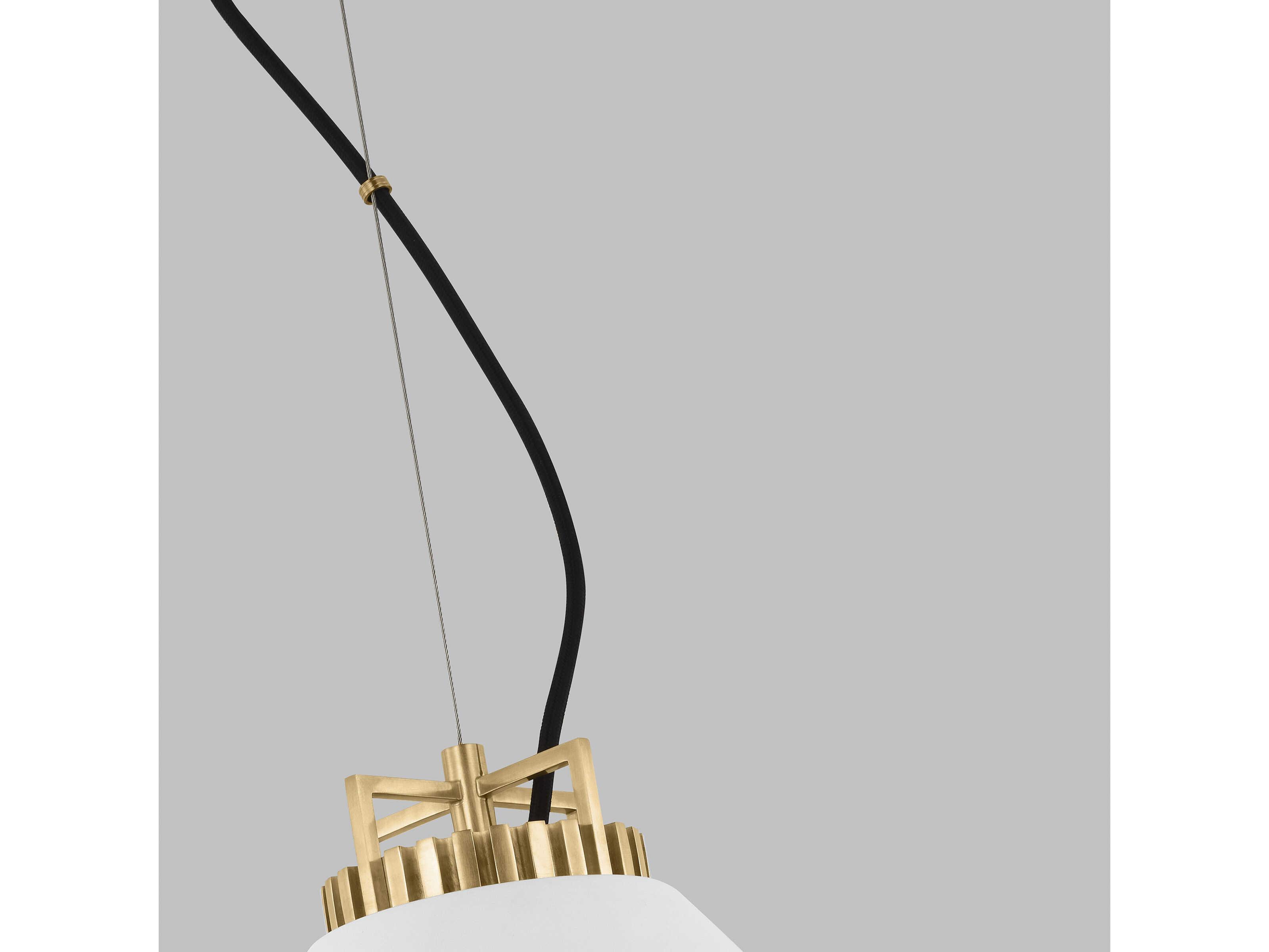 Visual Comfort Modern Forge 1-Light White Natural Brass Pendant