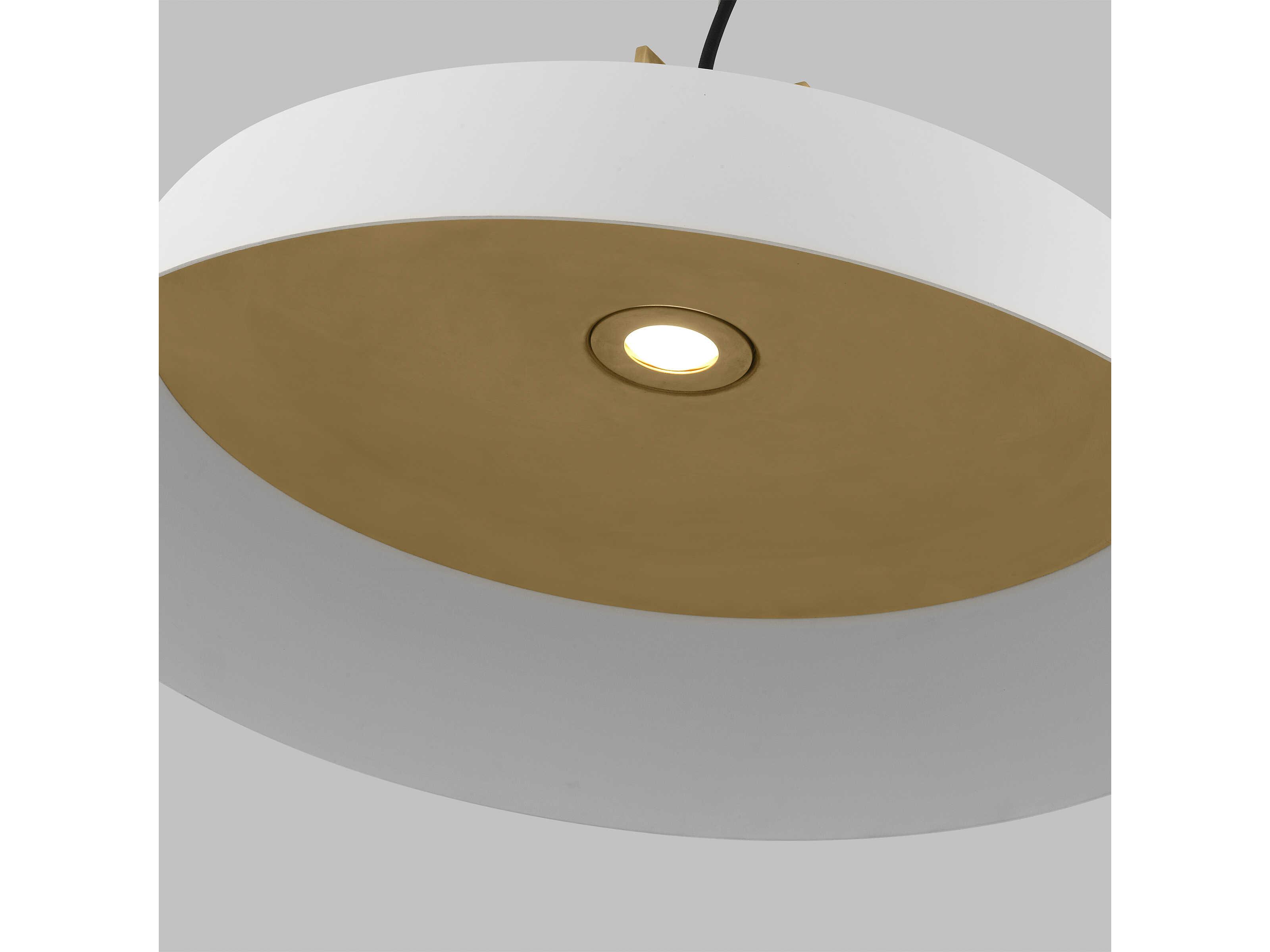 Visual Comfort Modern Forge 1-Light White Natural Brass Pendant