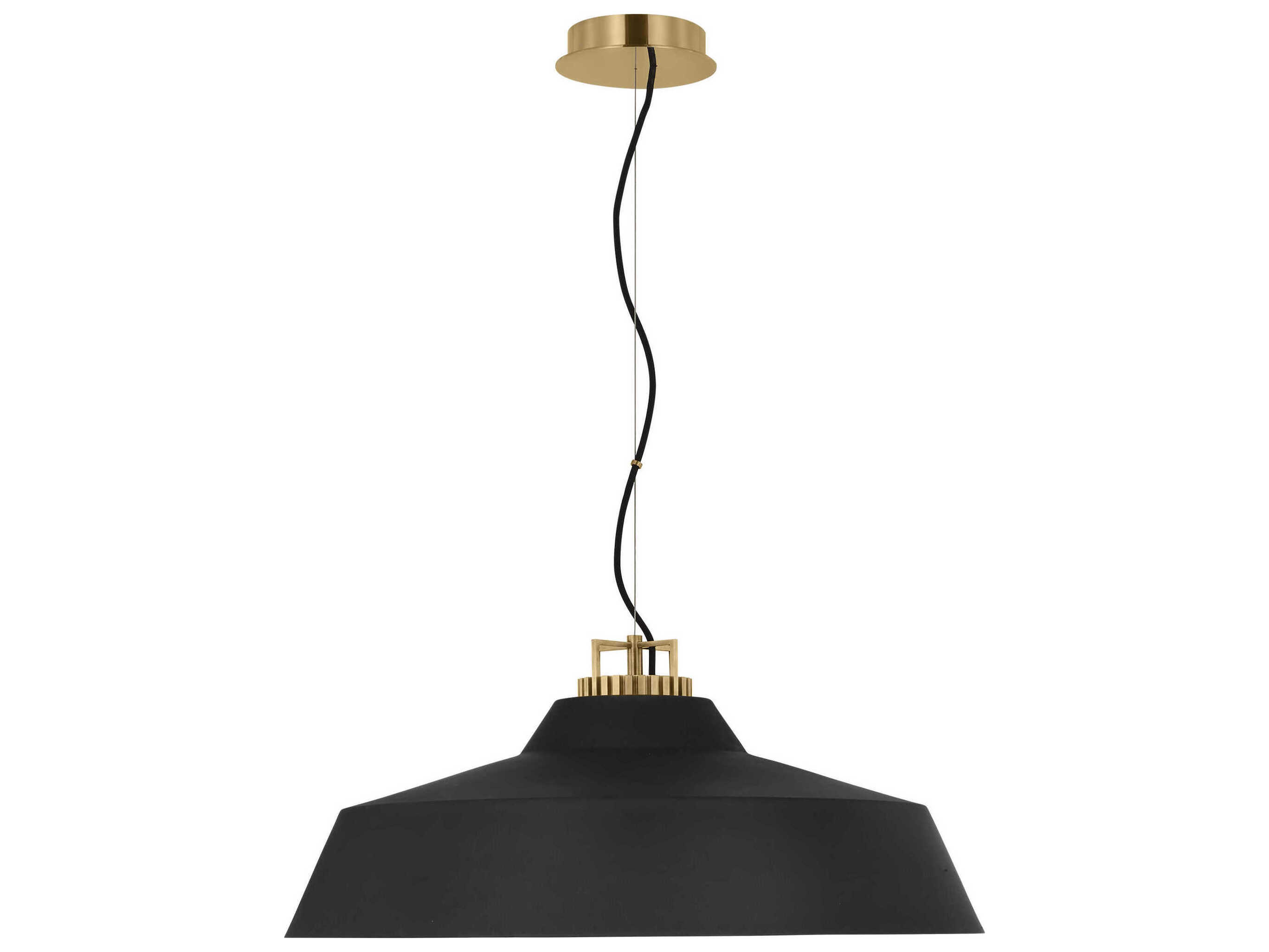 Visual Comfort Modern Forge 1-Light Black Natural Brass Pendant