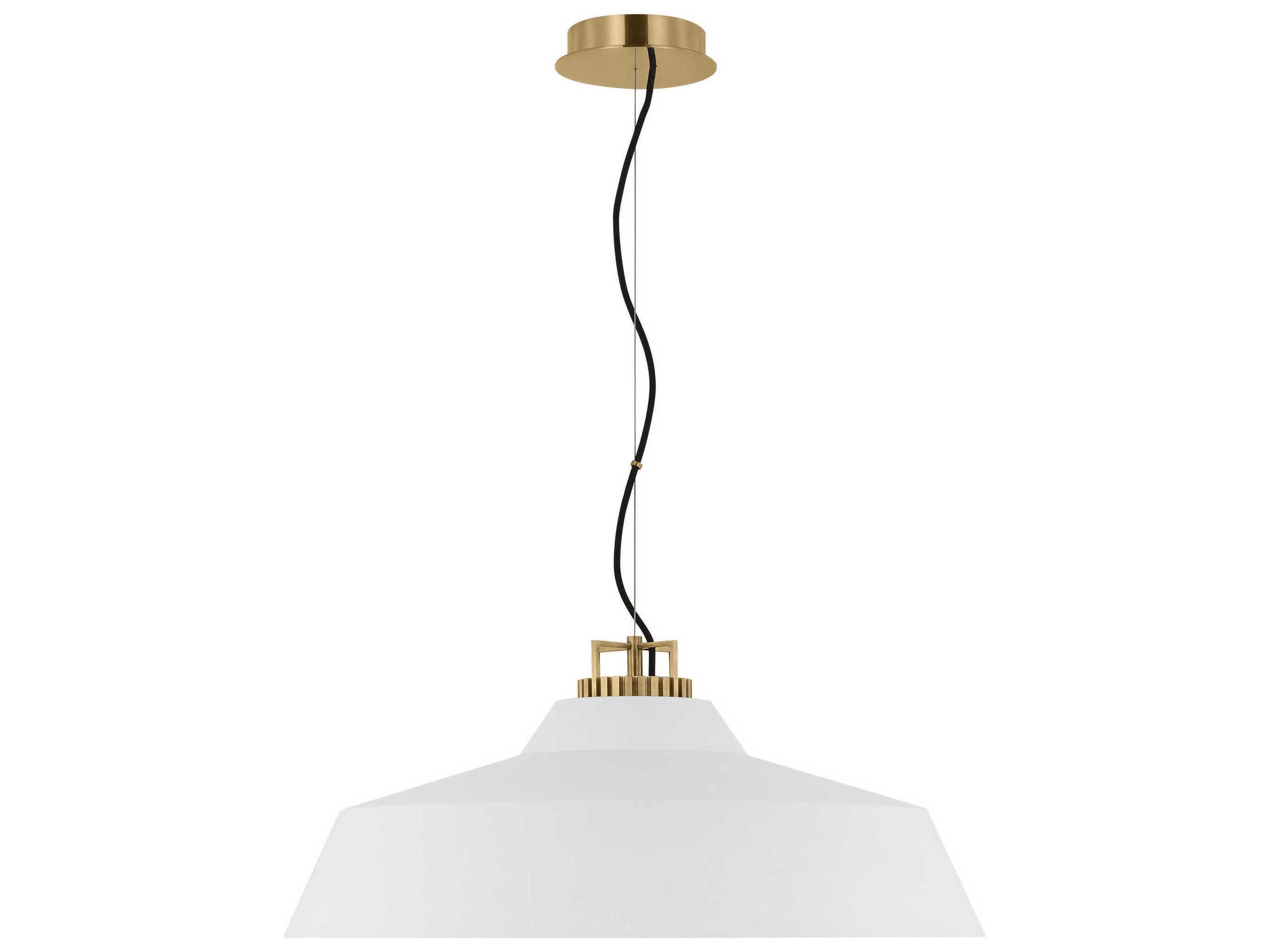 Visual Comfort Modern Forge 1-Light White Natural Brass Pendant