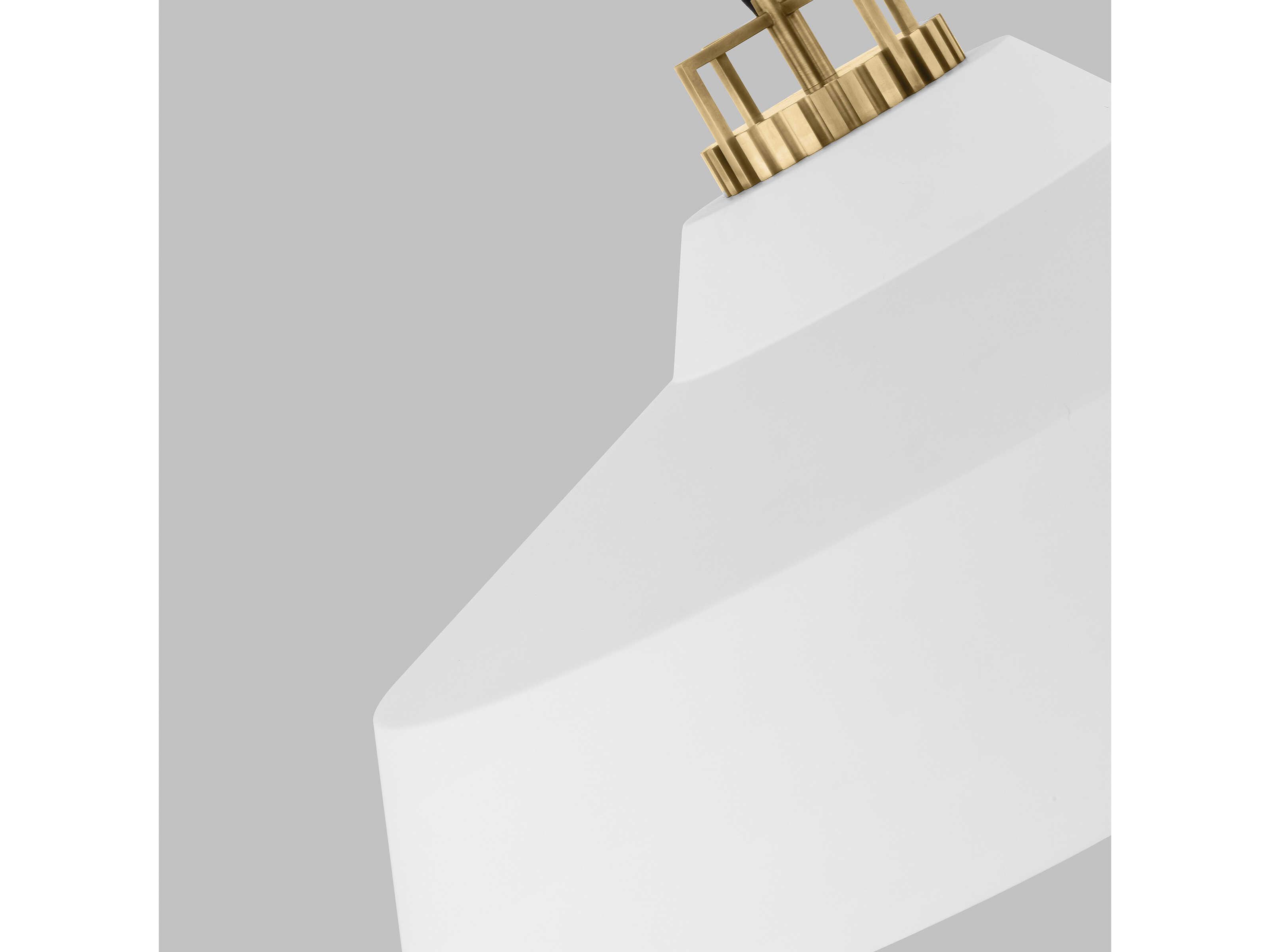 Visual Comfort Modern Forge 1-Light White Natural Brass Pendant