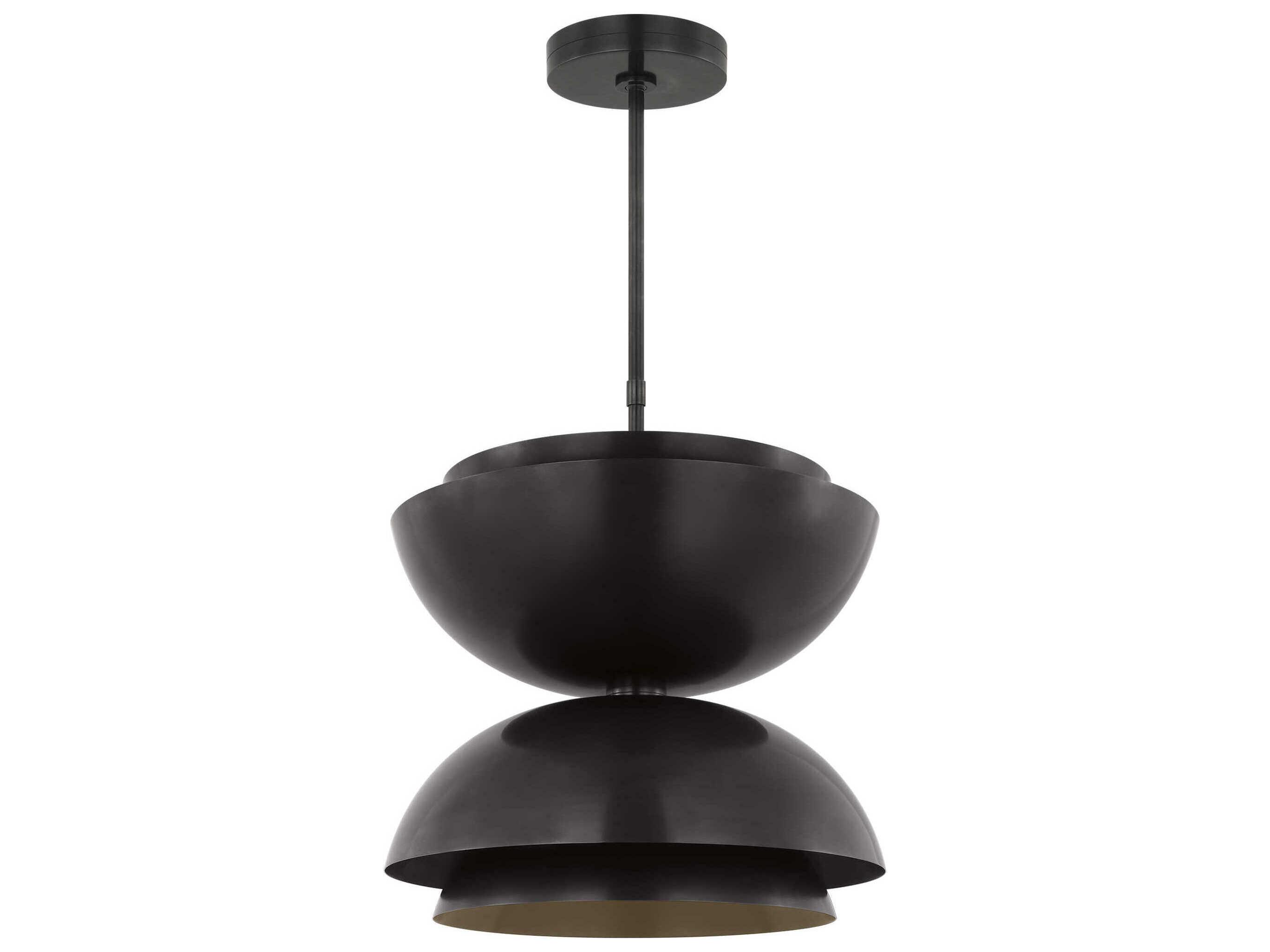 Visual Comfort Modern Shanti 2-Light Dark Bronze Dome Pendant