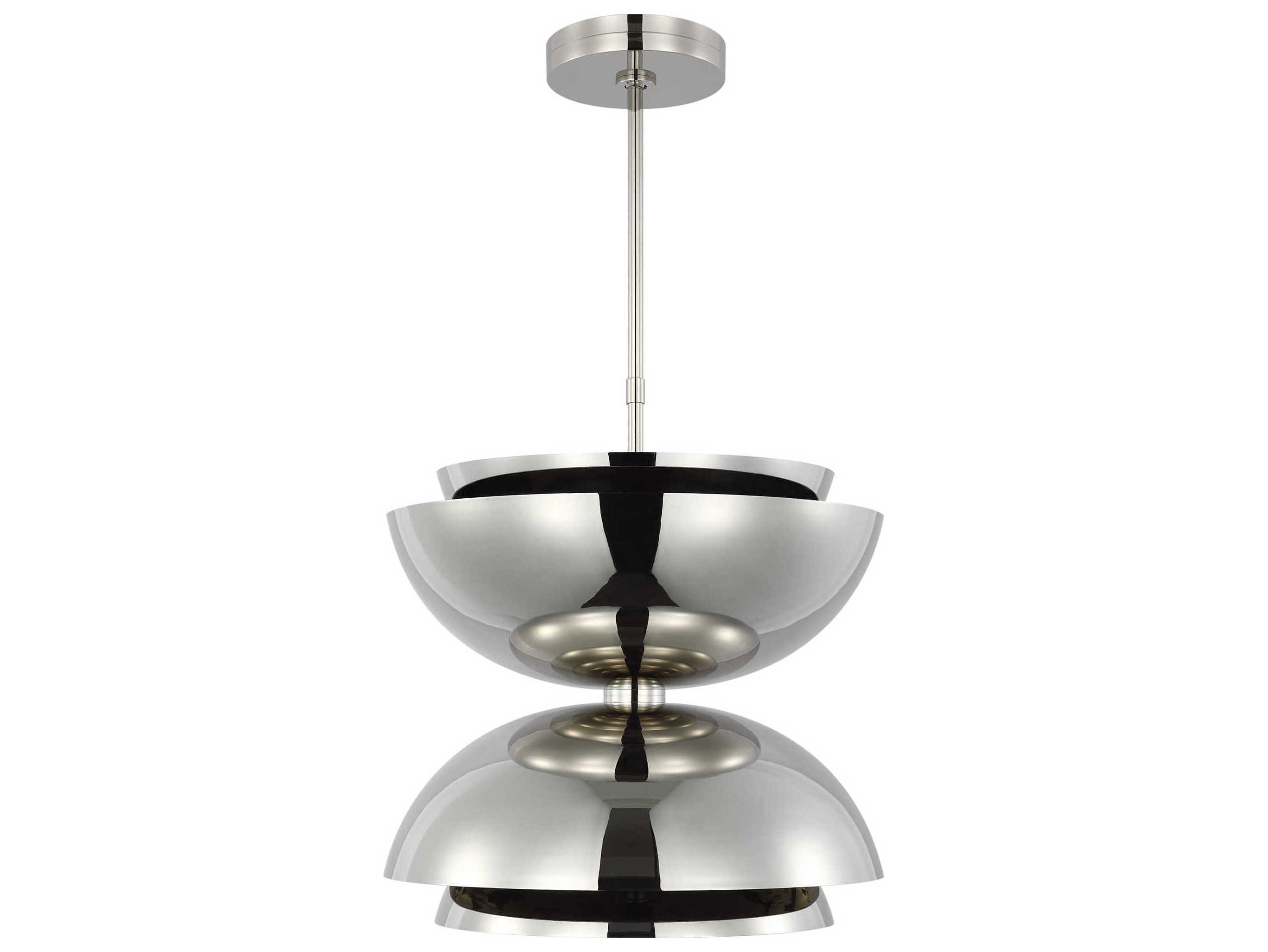 Visual Comfort Modern Shanti 2-Light Polished Nickel Dome Pendant