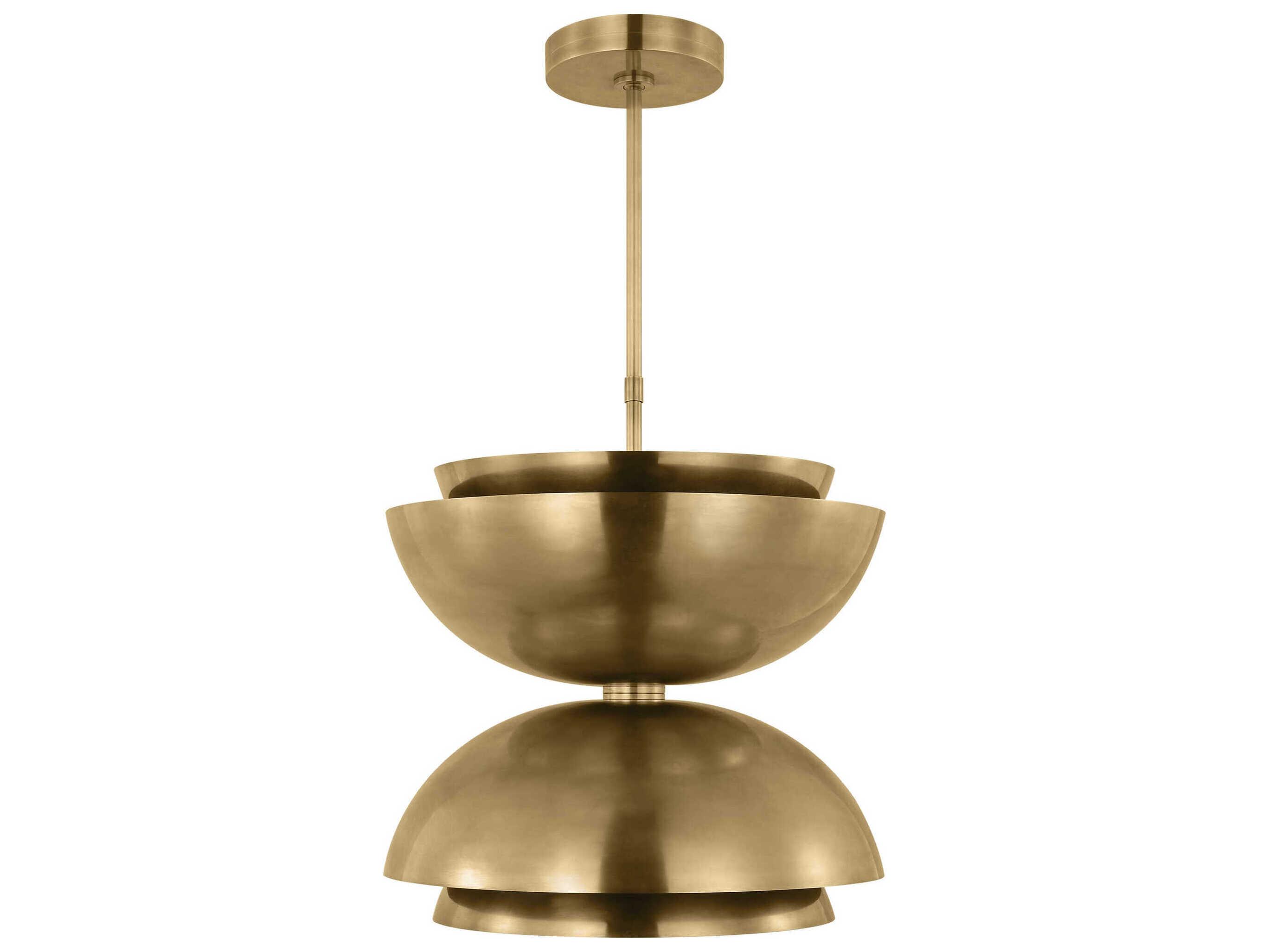 Visual Comfort Modern Shanti 2-Light Natural Brass Dome Pendant