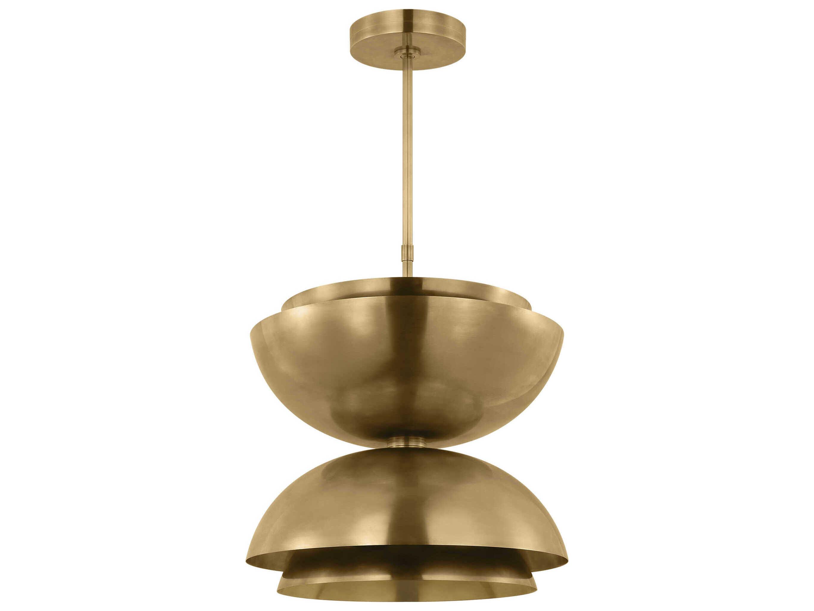 Visual Comfort Modern Shanti 2-Light Natural Brass Dome Pendant
