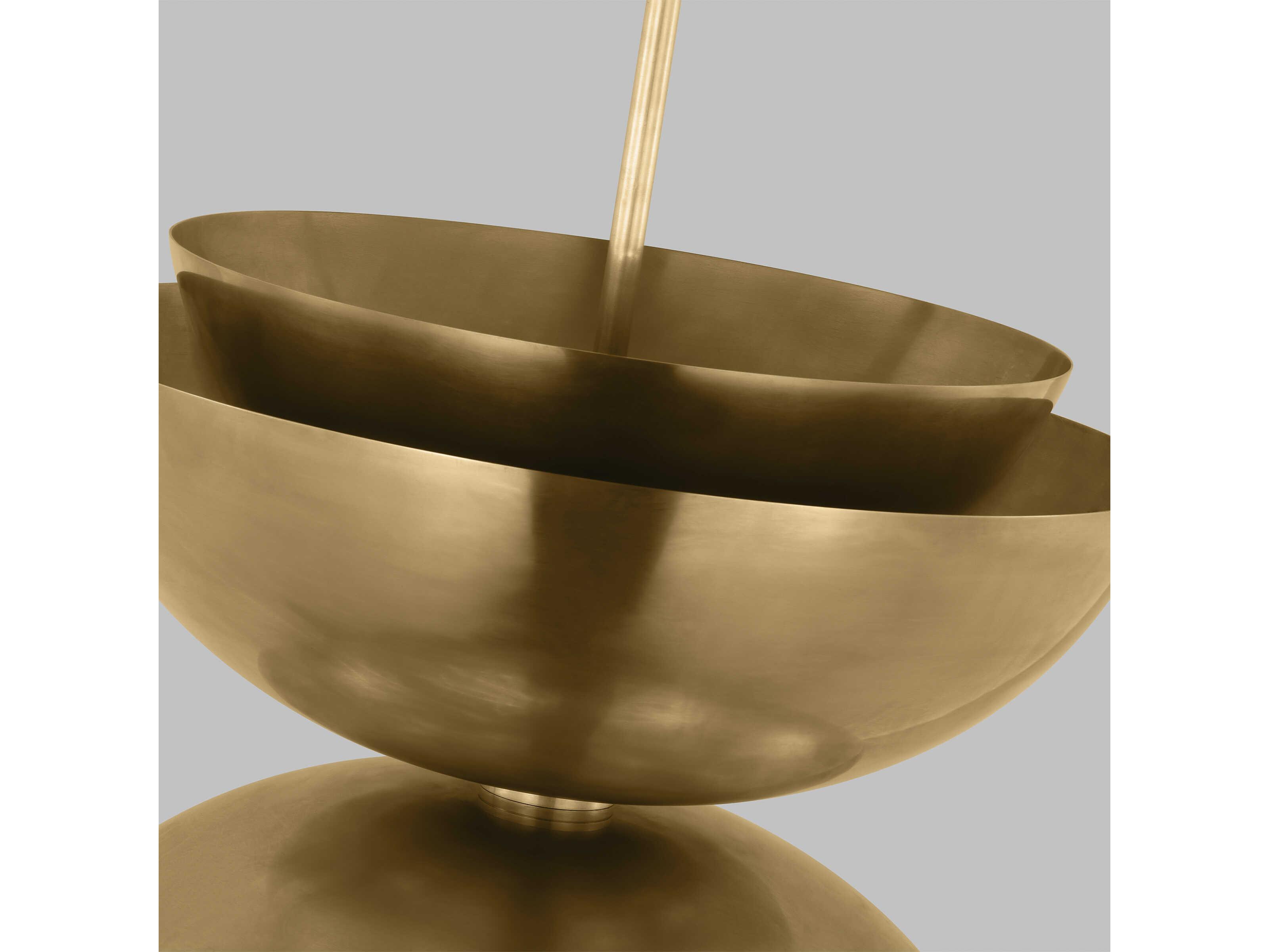 Visual Comfort Modern Shanti 2-Light Natural Brass Dome Pendant