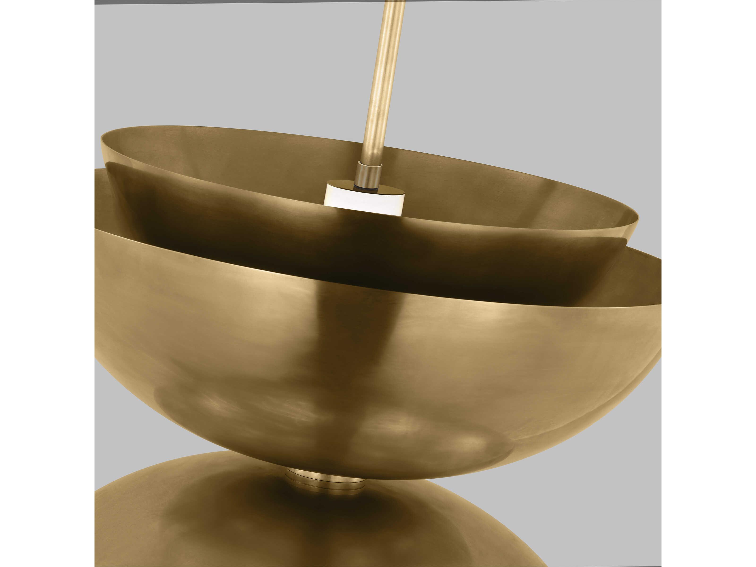 Visual Comfort Modern Shanti 2-Light Natural Brass Dome Pendant