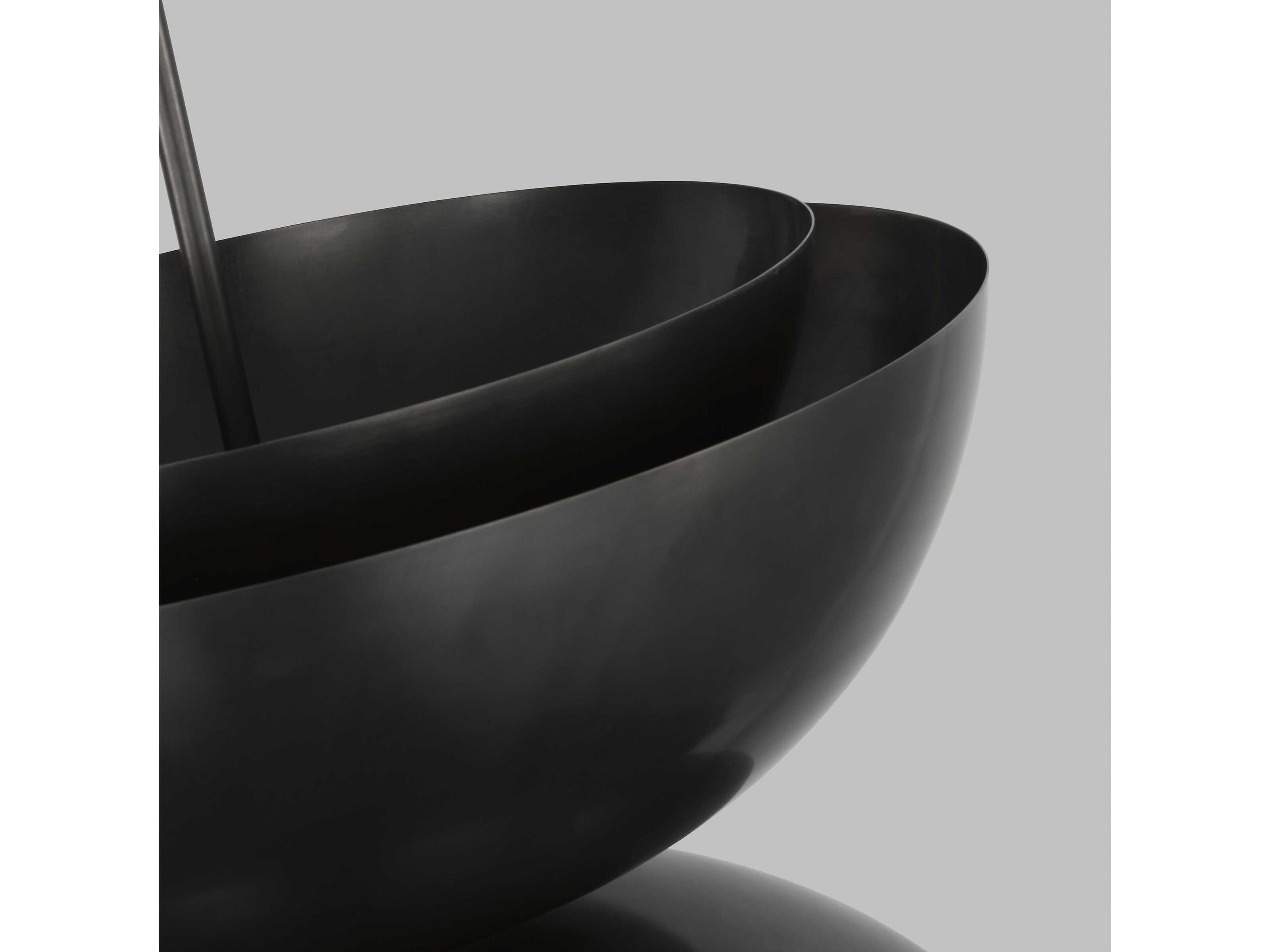 Visual Comfort Modern Shanti 2-Light Dark Bronze Black Dome Pendant