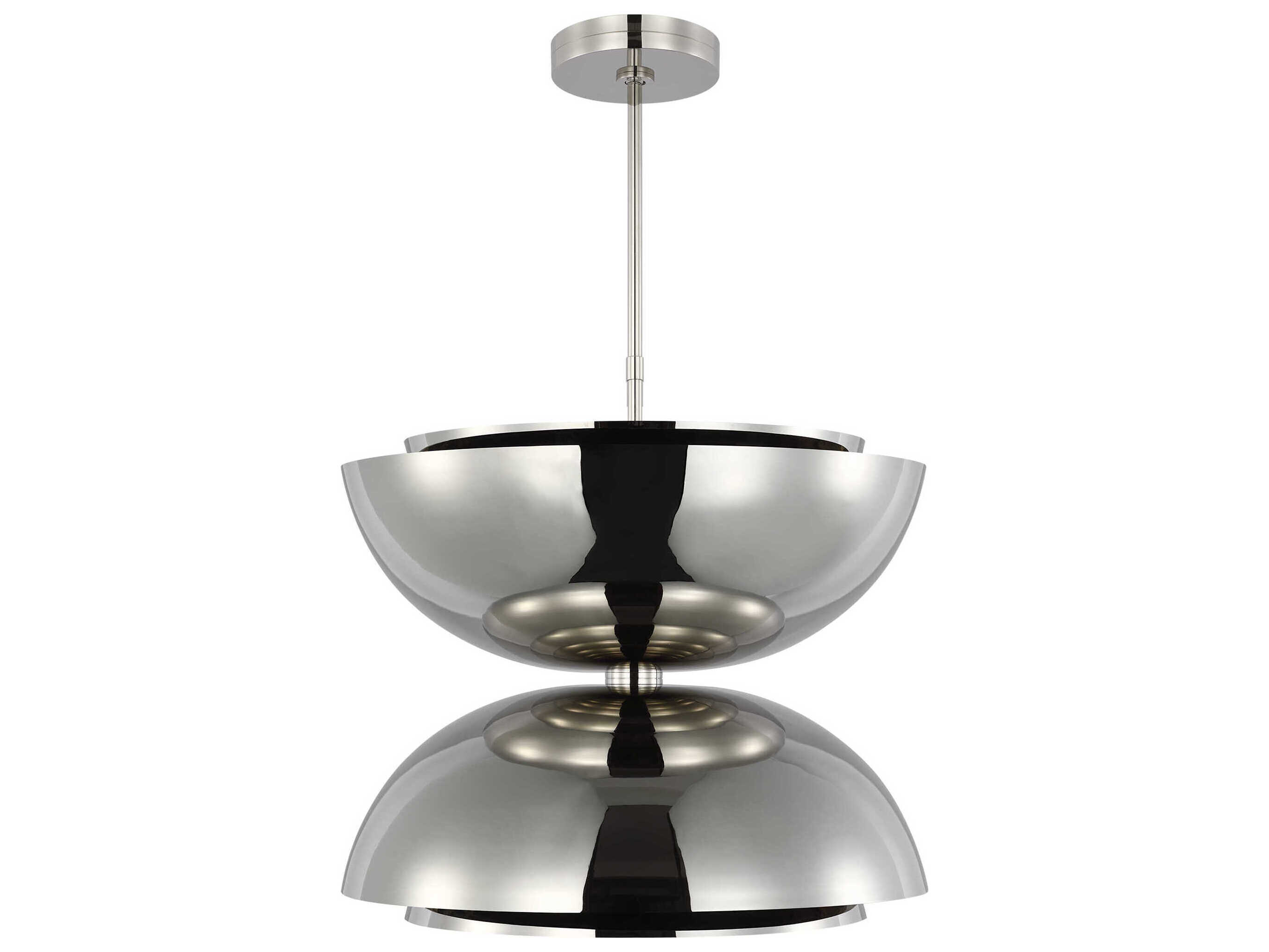 Visual Comfort Modern Shanti 2-Light Polished Nickel Dome Pendant