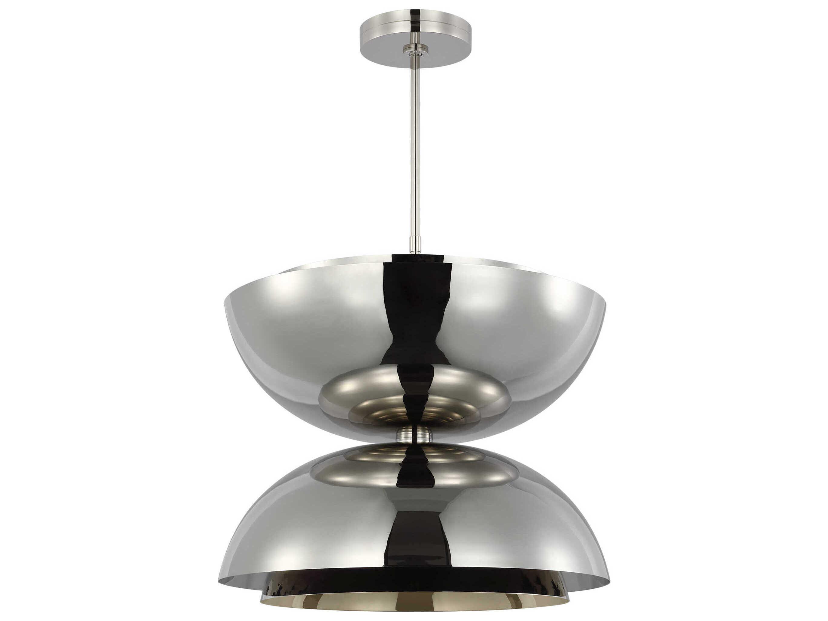 Visual Comfort Modern Shanti 2-Light Polished Nickel Dome Pendant