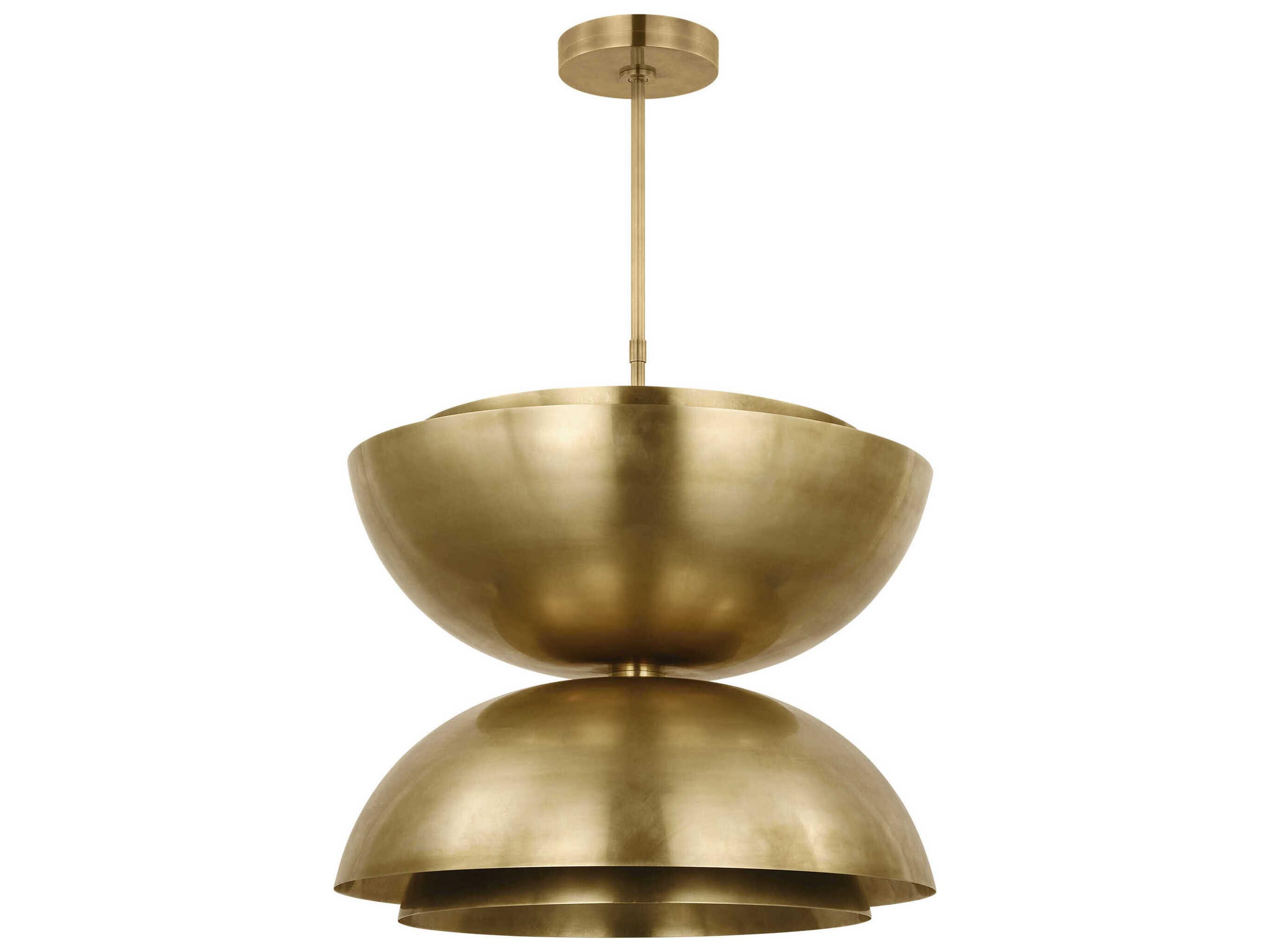 Visual Comfort Modern Shanti 2-Light Natural Brass Dome Pendant