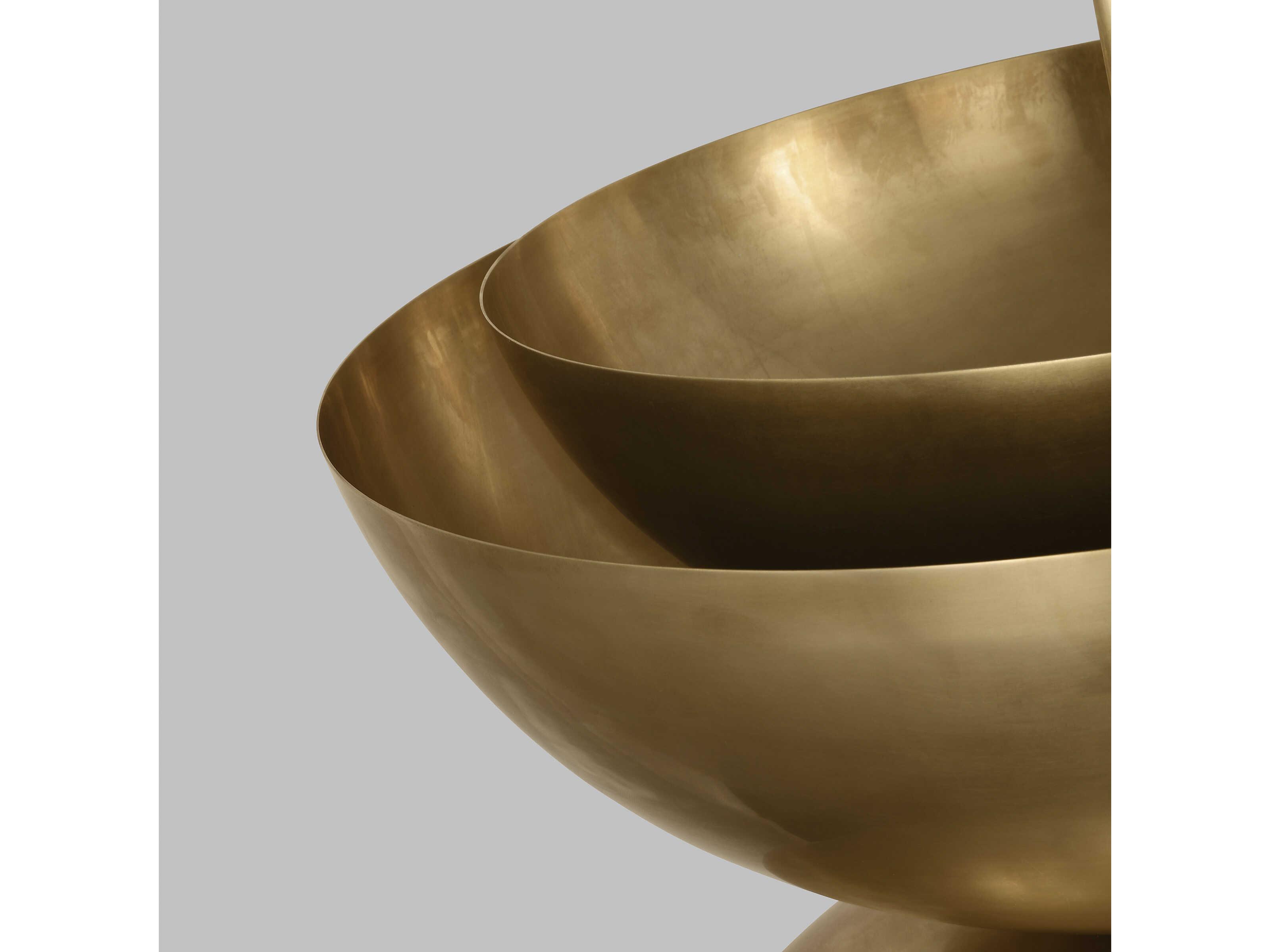 Visual Comfort Modern Shanti 2-Light Natural Brass Dome Pendant