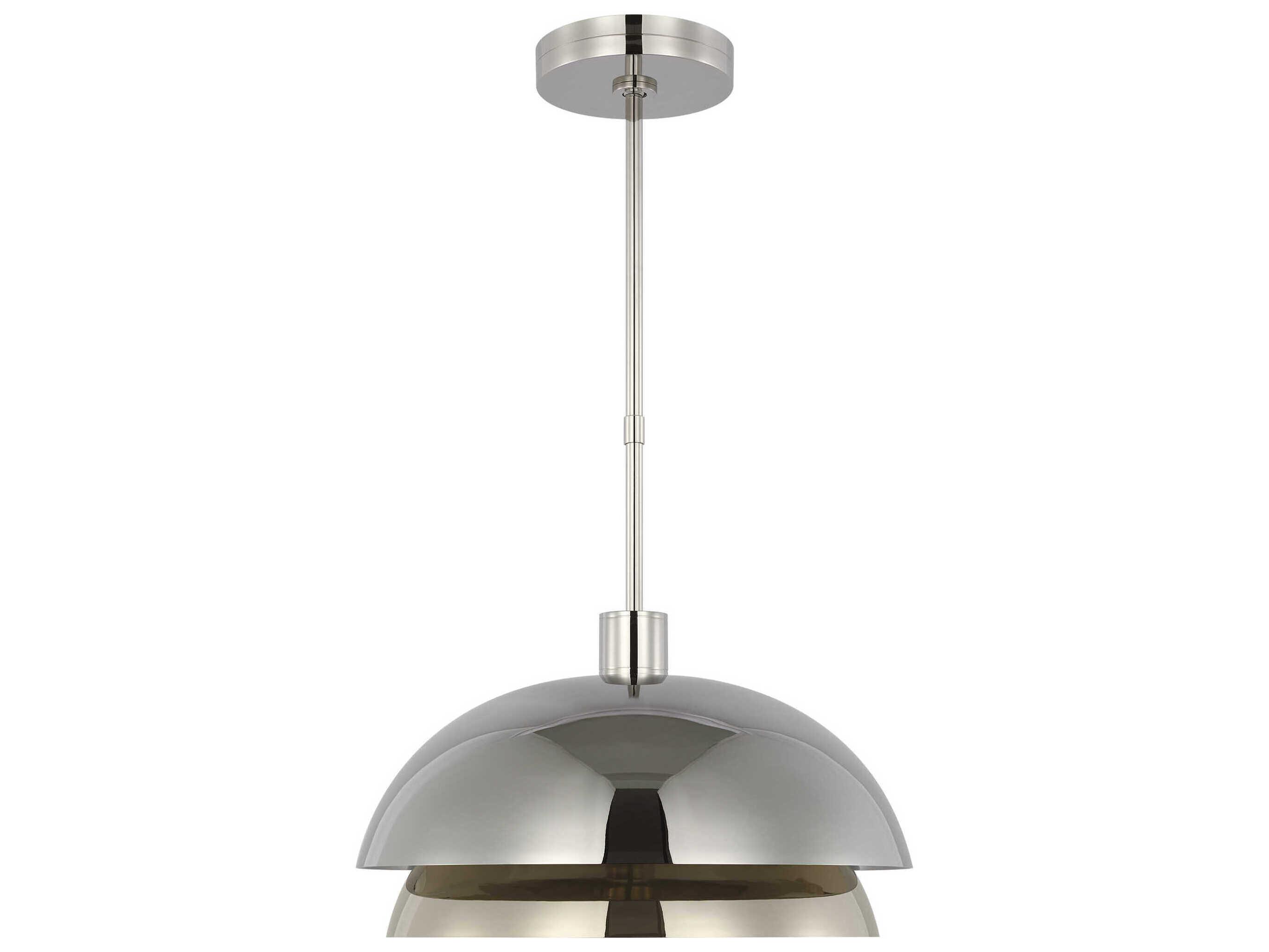 Visual Comfort Modern Shanti 1-Light Polished Nickel Dome Pendant
