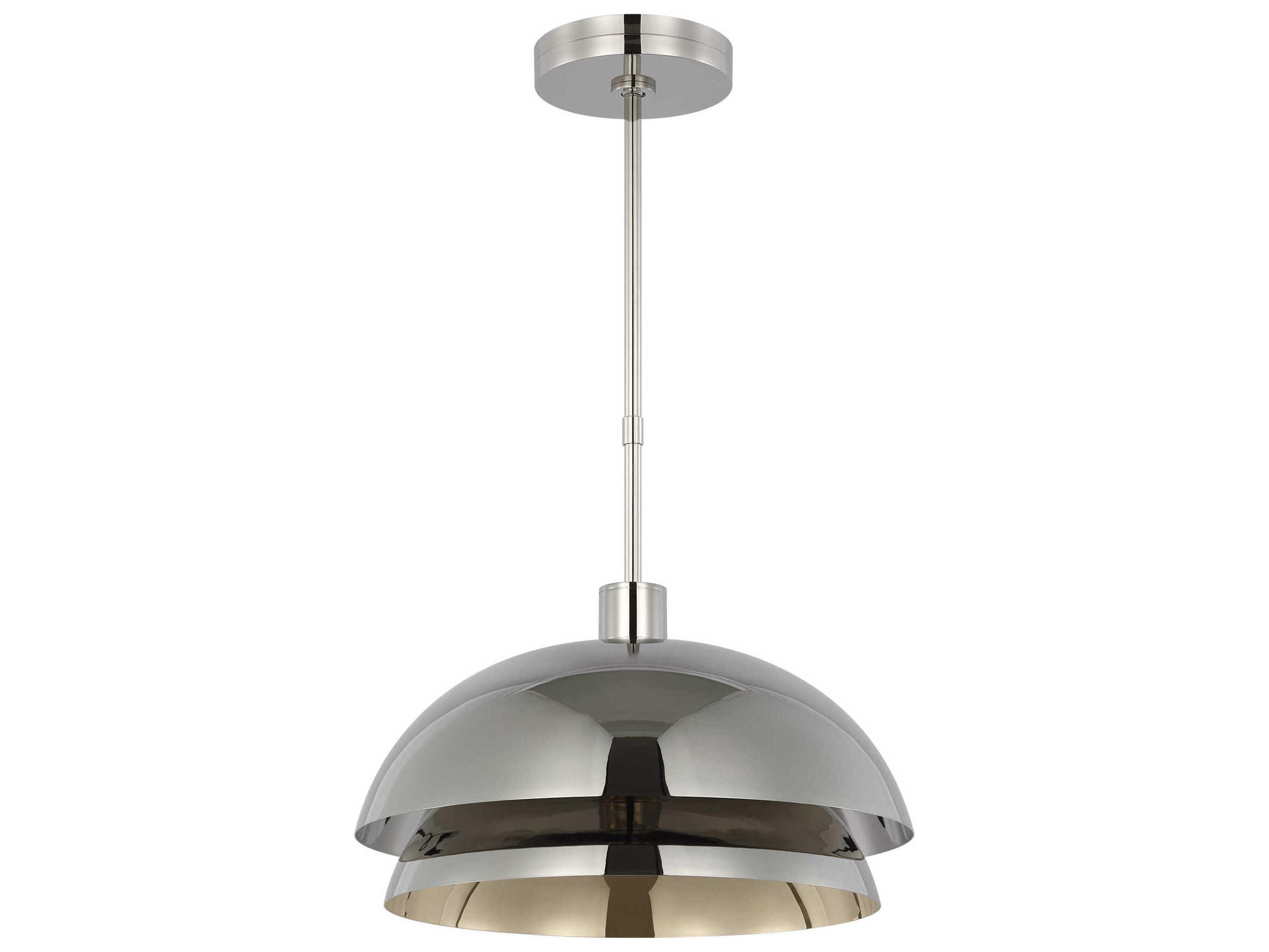 Visual Comfort Modern Shanti 1-Light Polished Nickel Dome Pendant