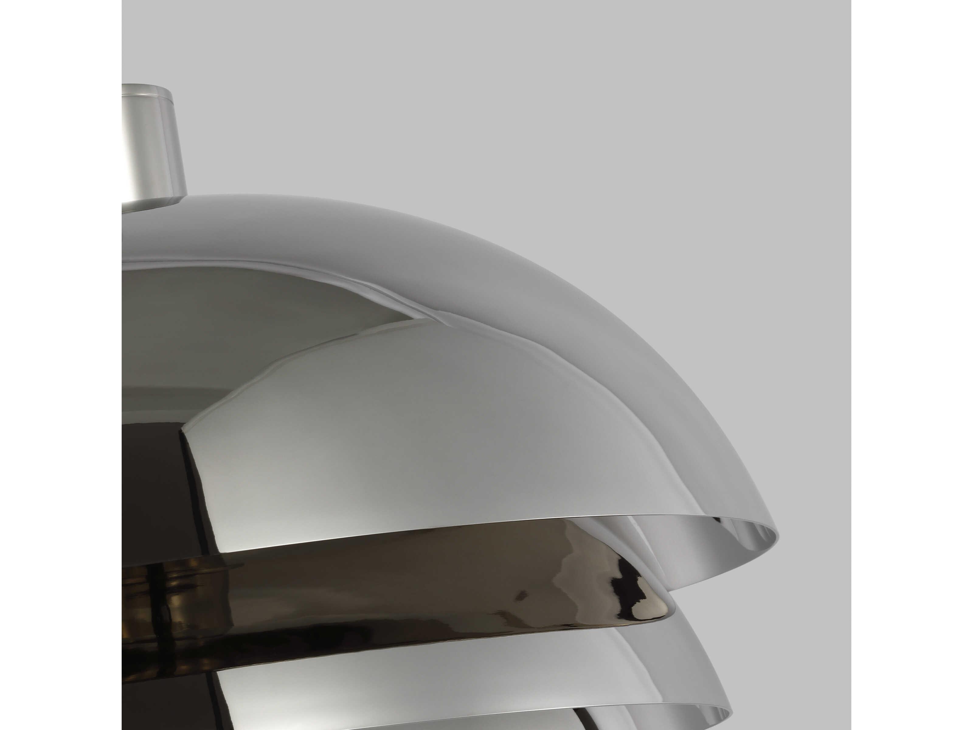 Visual Comfort Modern Shanti 1-Light Polished Nickel Dome Pendant