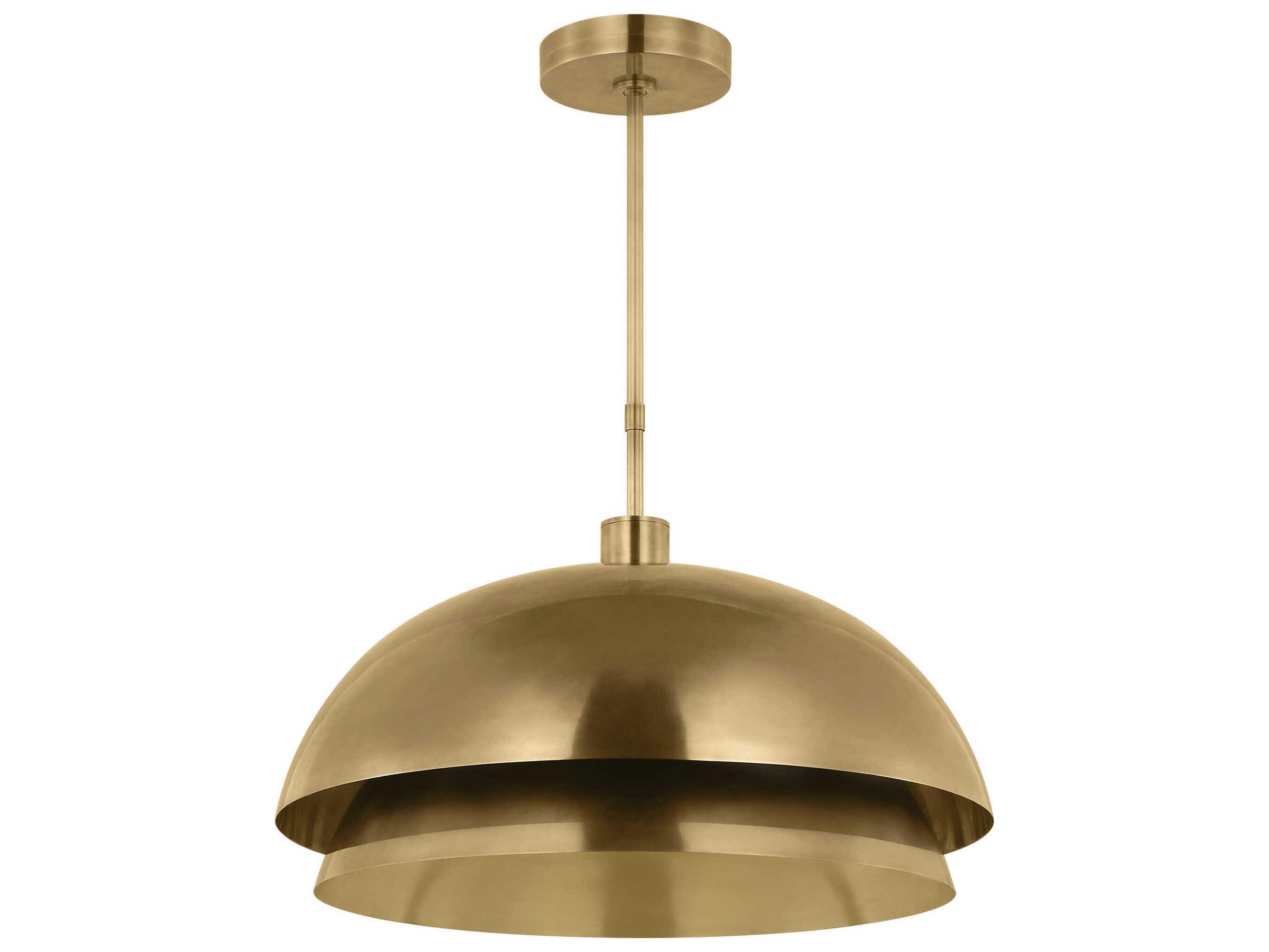 Visual Comfort Modern Shanti 1-Light Natural Brass Dome Pendant