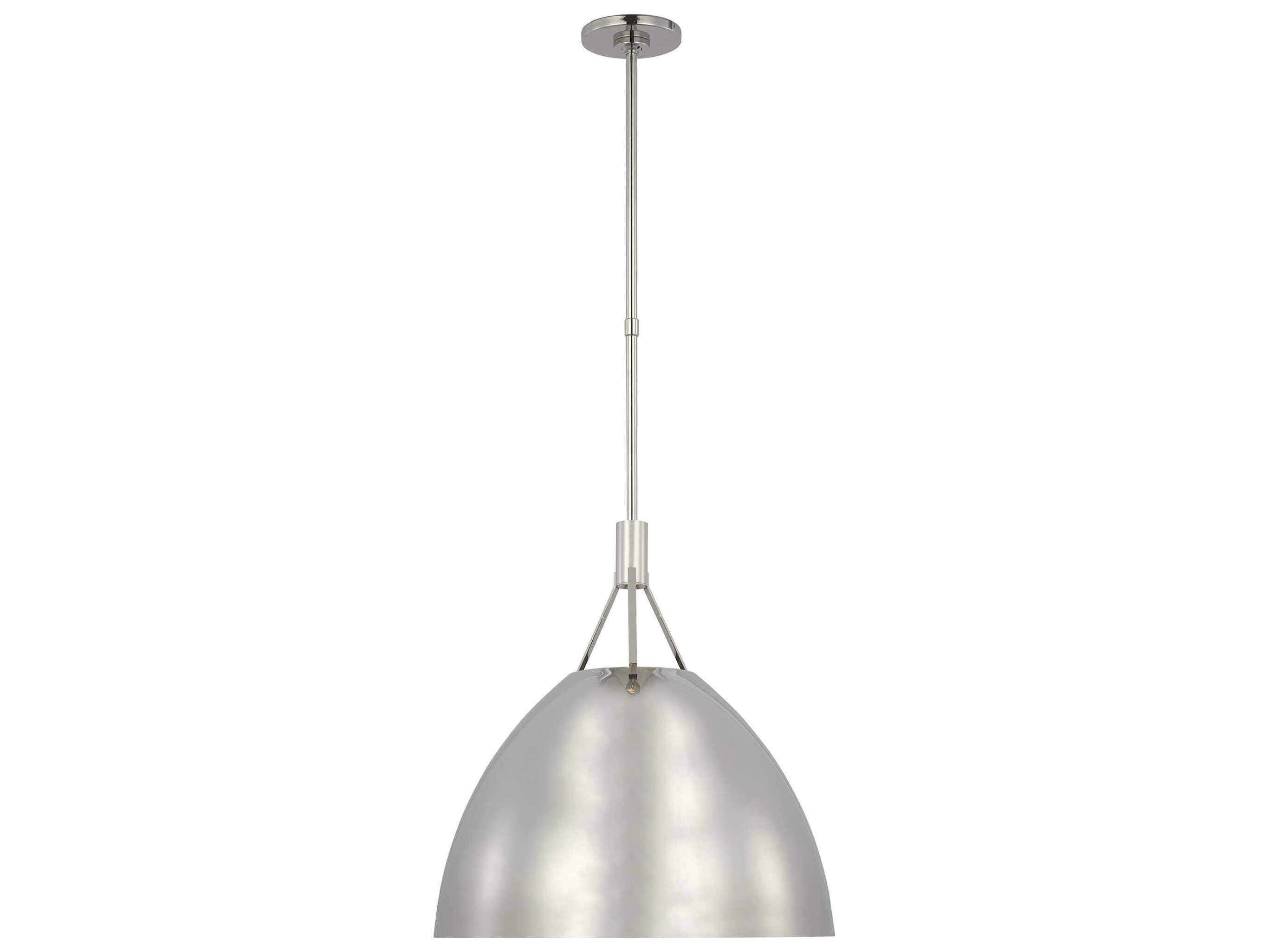 Visual Comfort Modern Sospeso 1-Light Polished Nickel Dome Pendant