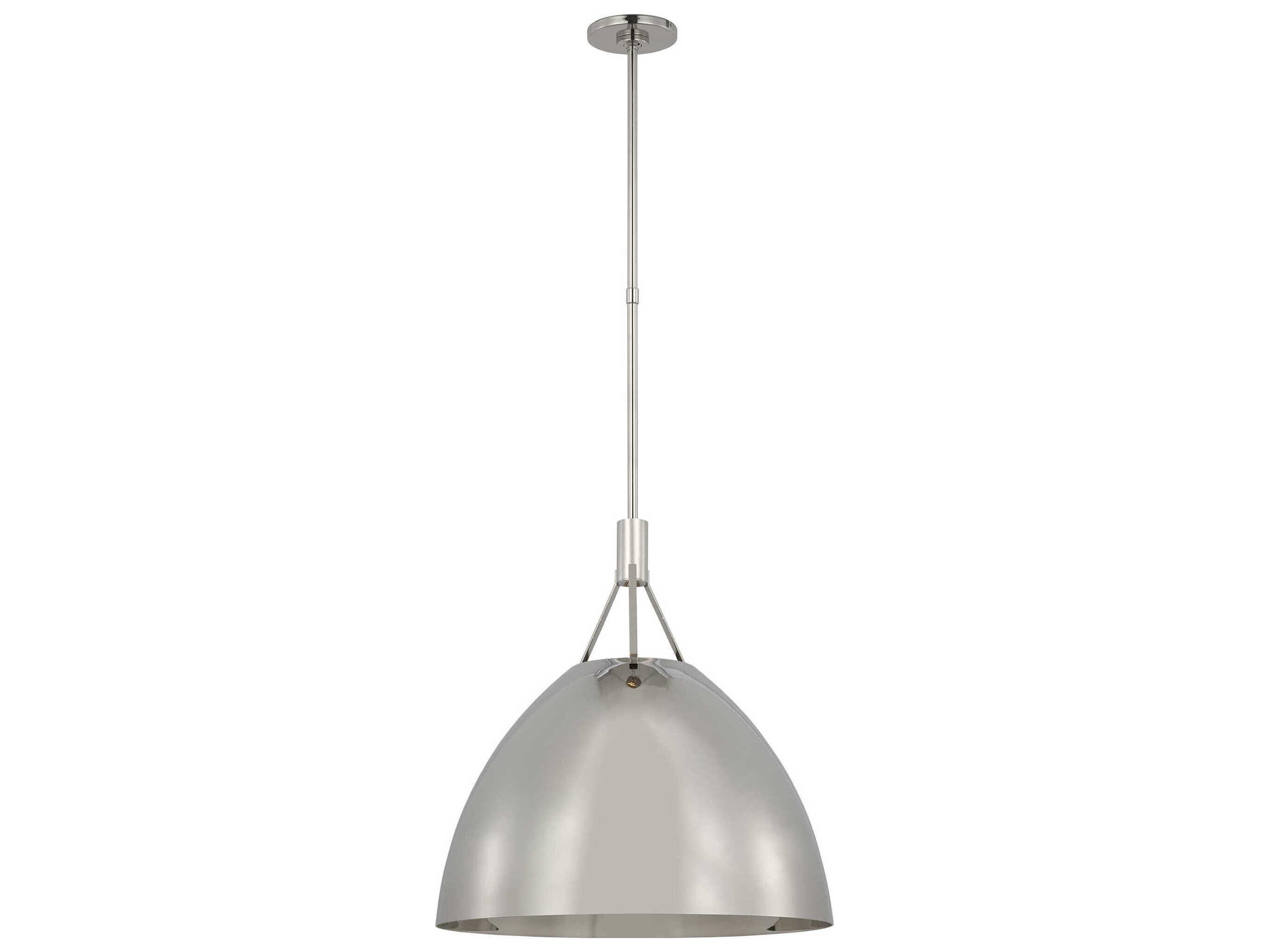 Visual Comfort Modern Sospeso 1-Light Polished Nickel Dome Pendant