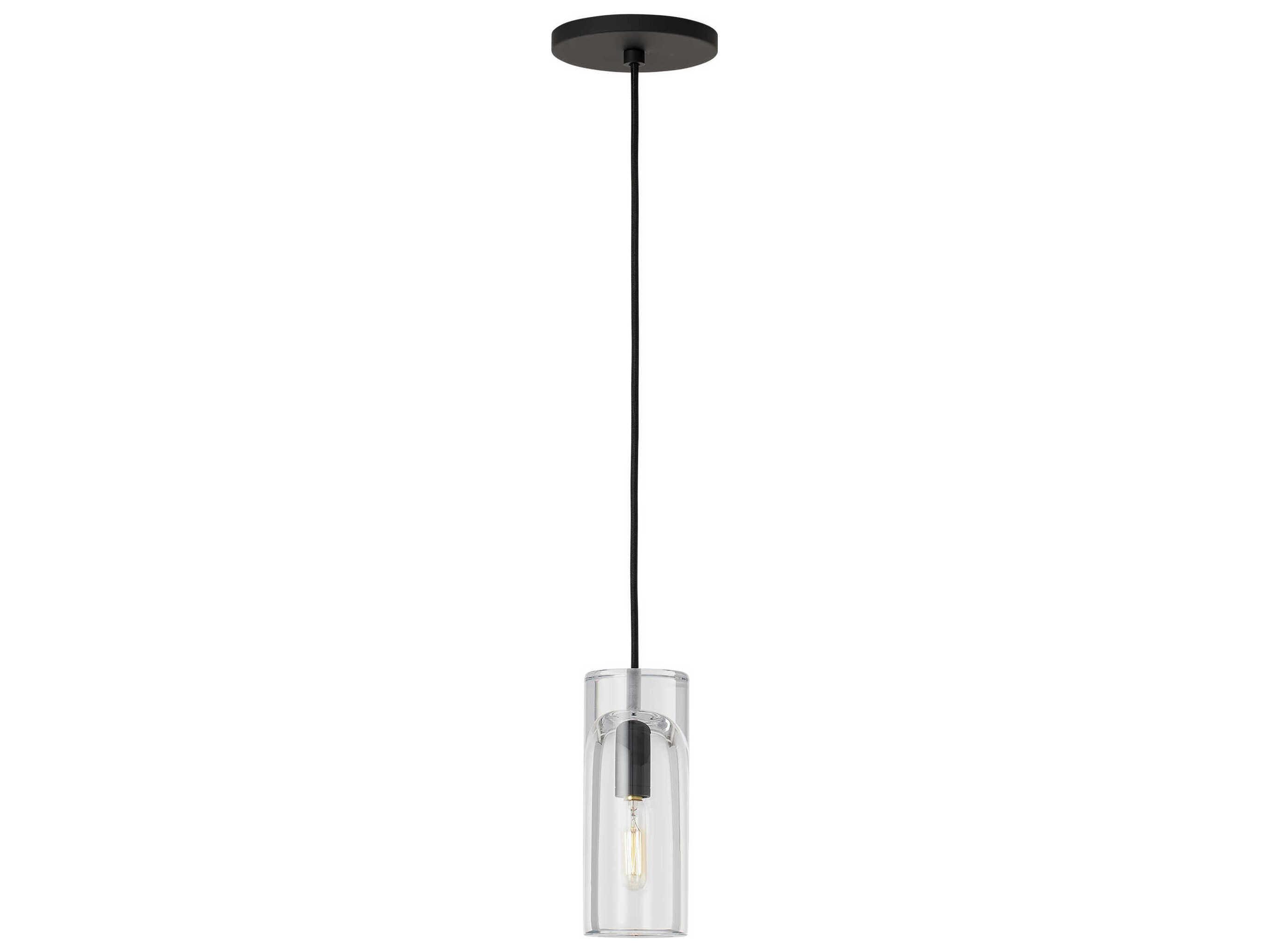 Visual Comfort Modern Horizon 1-Light Nightshade Black Cylinder Mini Pendant