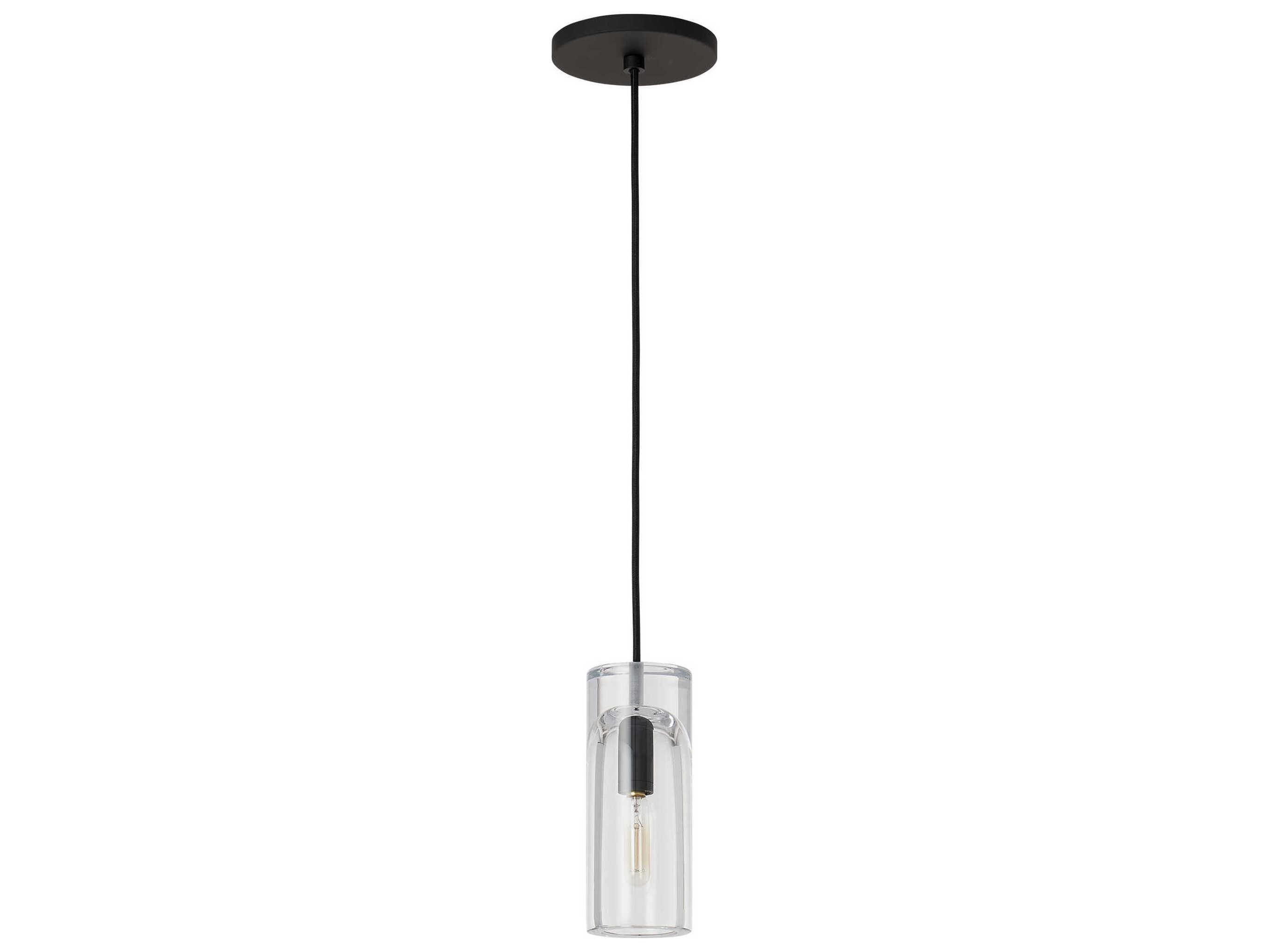 Visual Comfort Modern Horizon 1-Light Nightshade Black Cylinder Mini Pendant