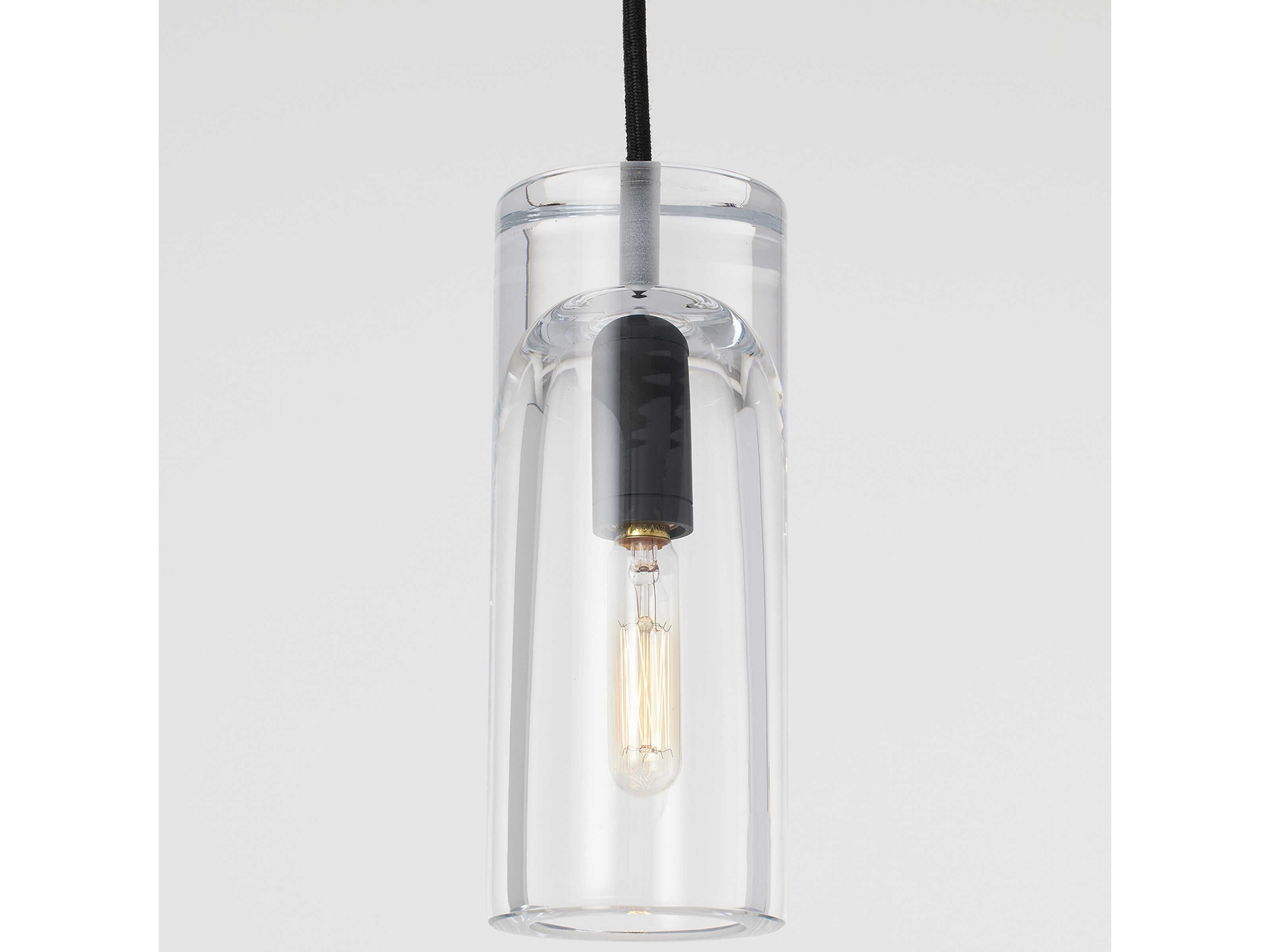 Visual Comfort Modern Horizon 1-Light Nightshade Black Cylinder Mini Pendant