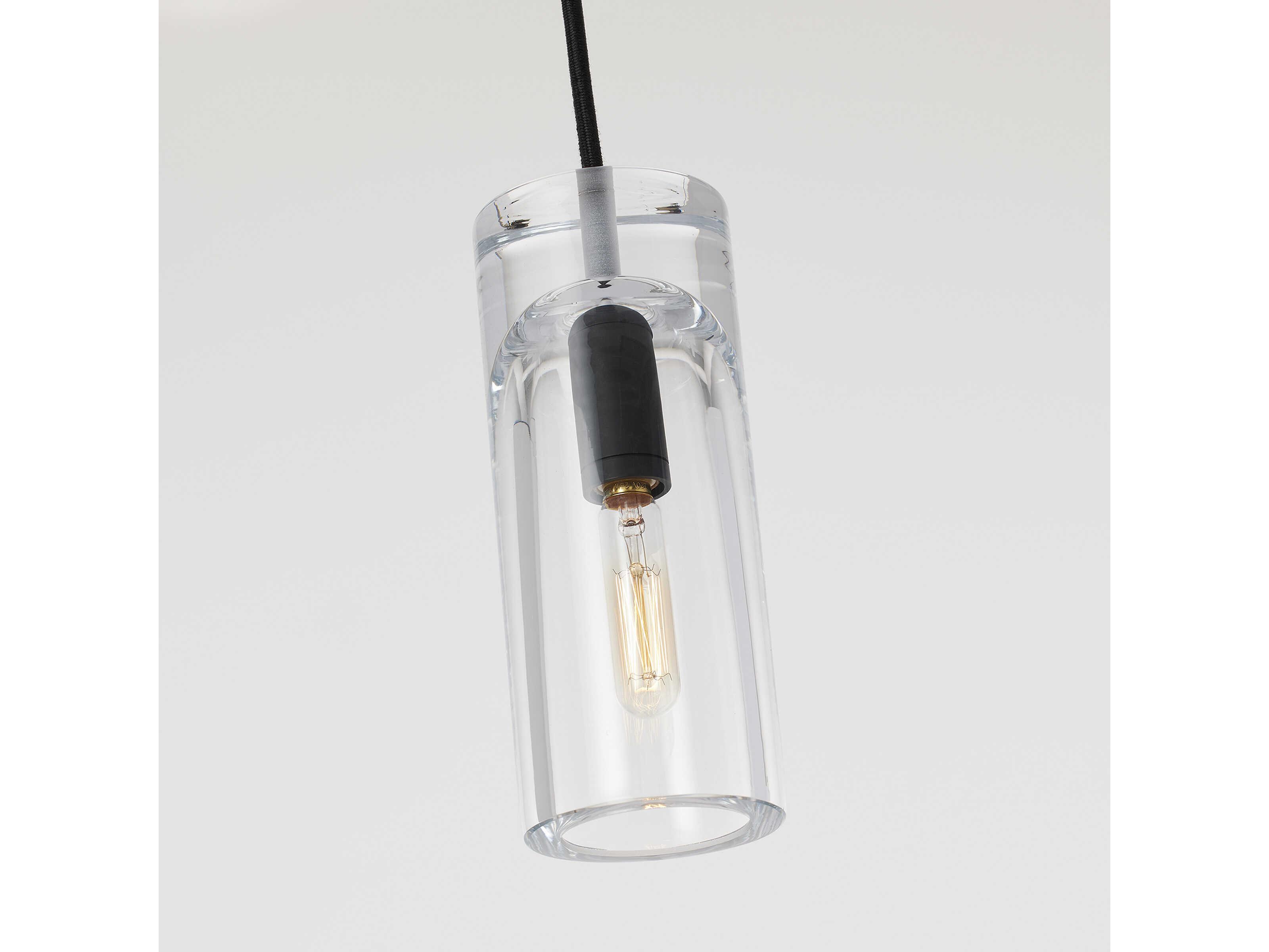 Visual Comfort Modern Horizon 1-Light Nightshade Black Cylinder Mini Pendant