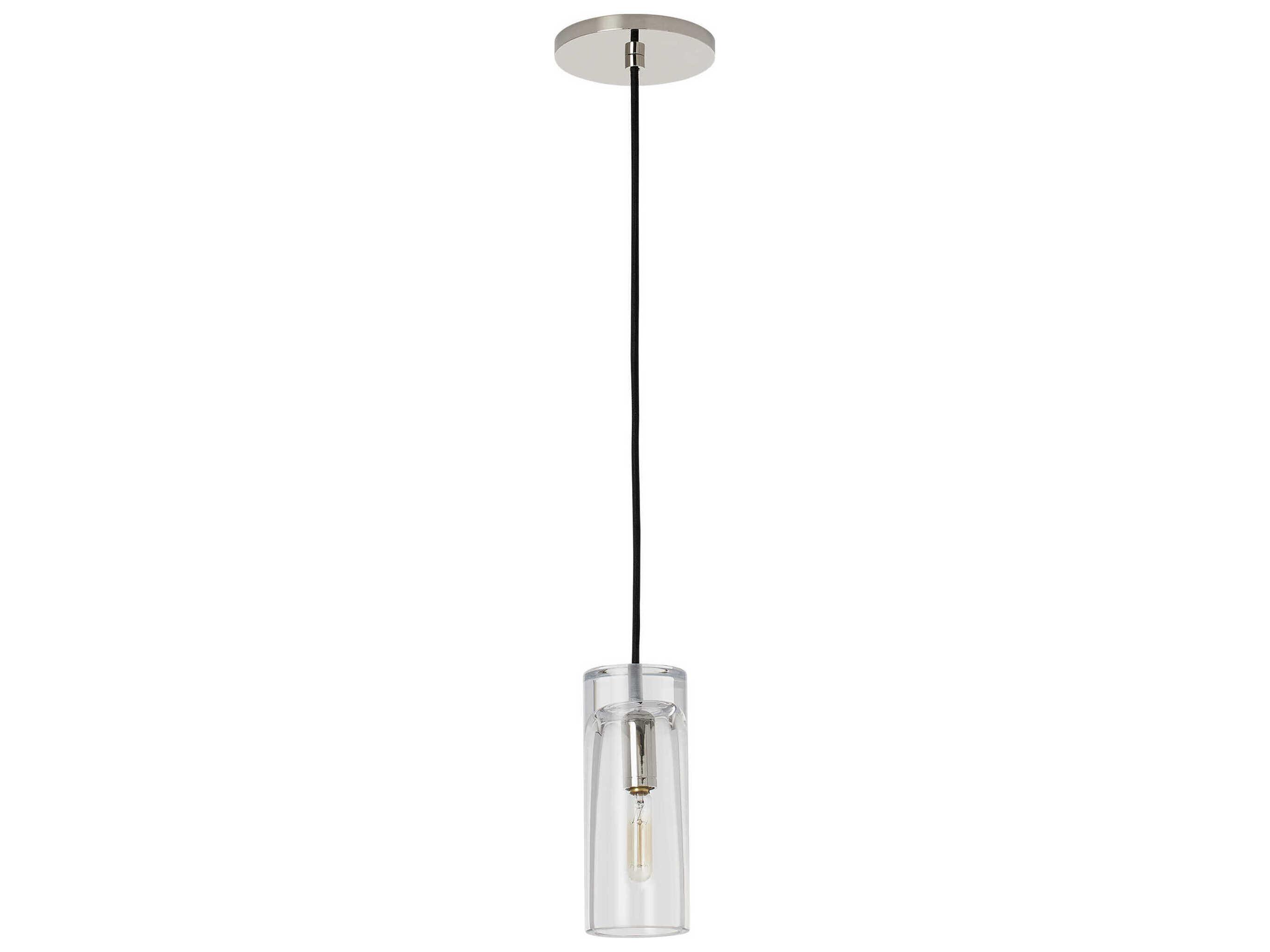 Visual Comfort Modern Horizon 1-Light Polished Nickel Cylinder Mini Pendant