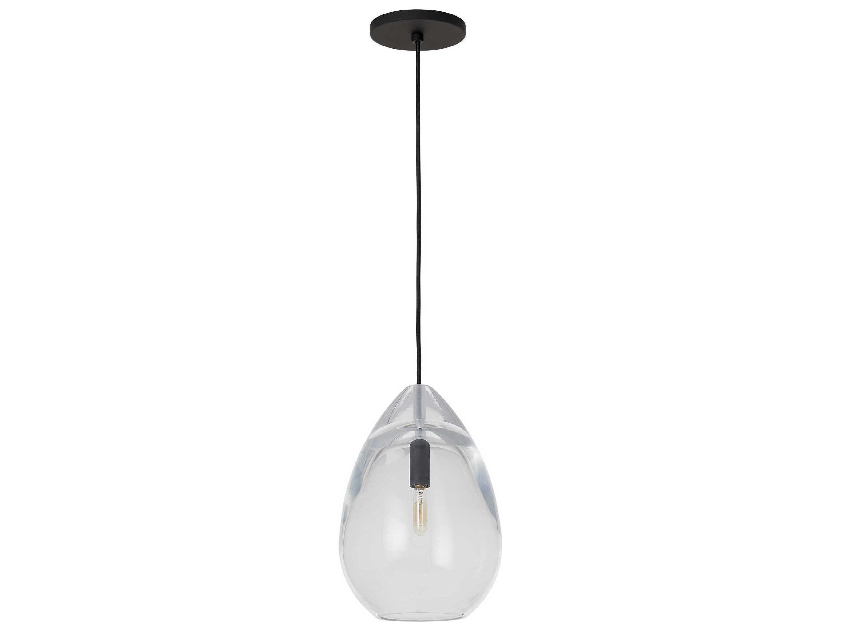Visual Comfort Modern Alina 1-Light Nightshade Black Mini Pendant