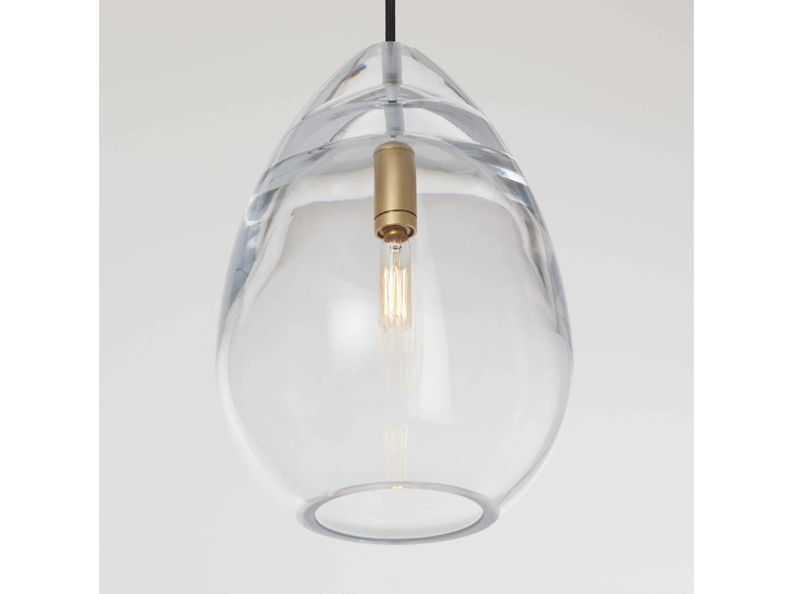 Visual Comfort Modern Alina 1-Light Natural Brass Mini Pendant