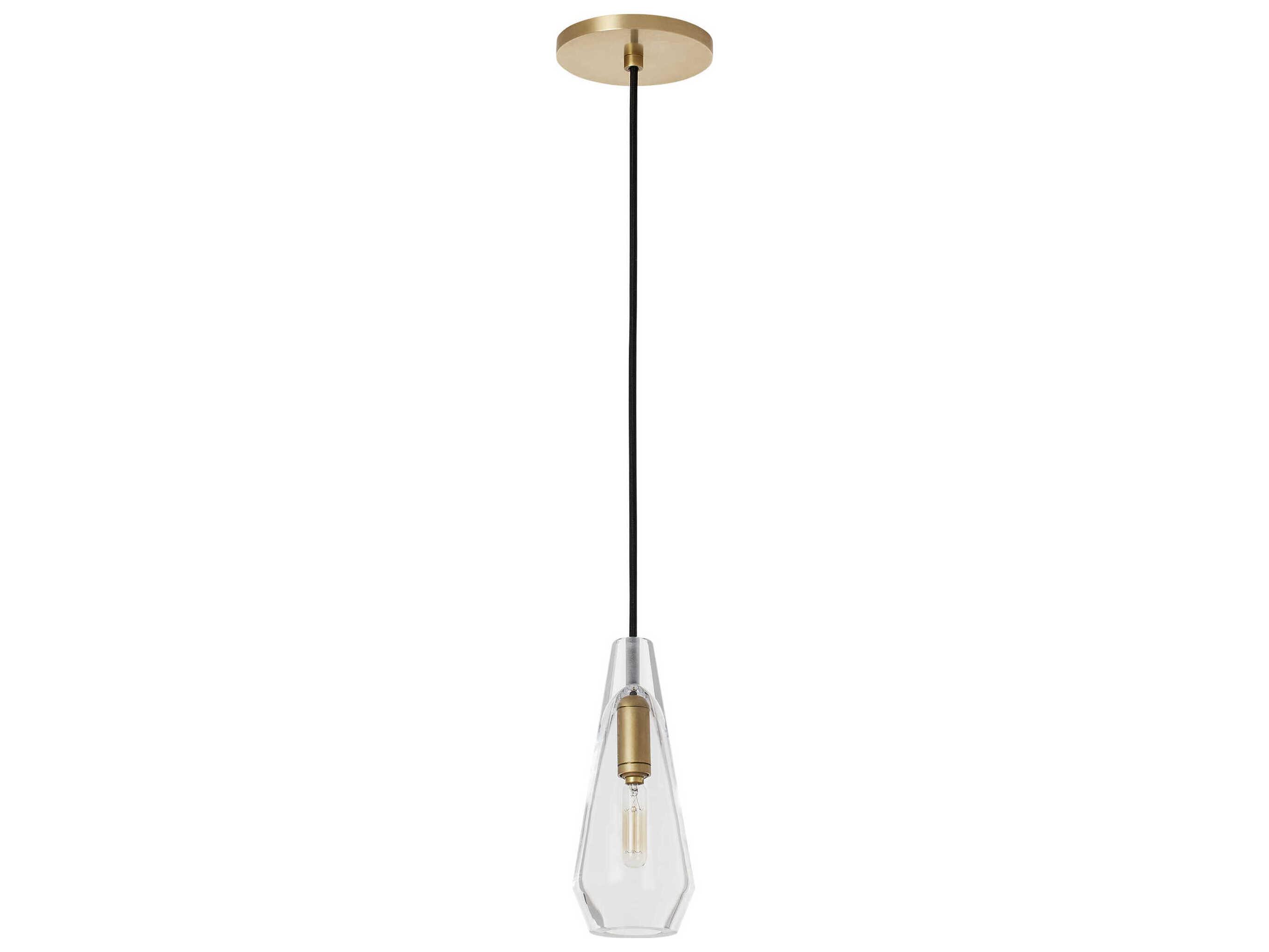 Visual Comfort Modern Lustra 1-Light Natural Brass Mini Pendant
