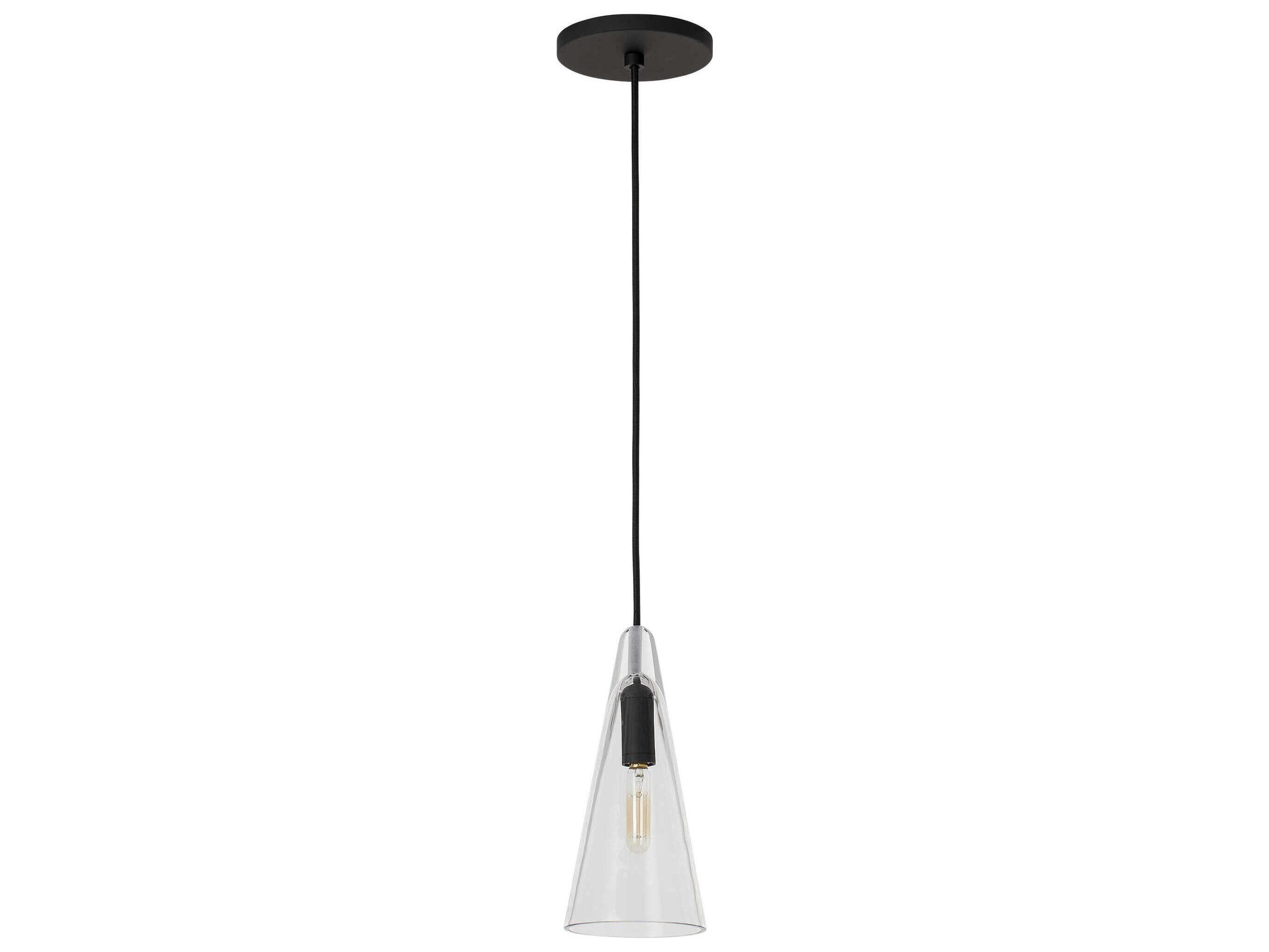 Visual Comfort Modern Selina 1-Light Nightshade Black Mini Pendant