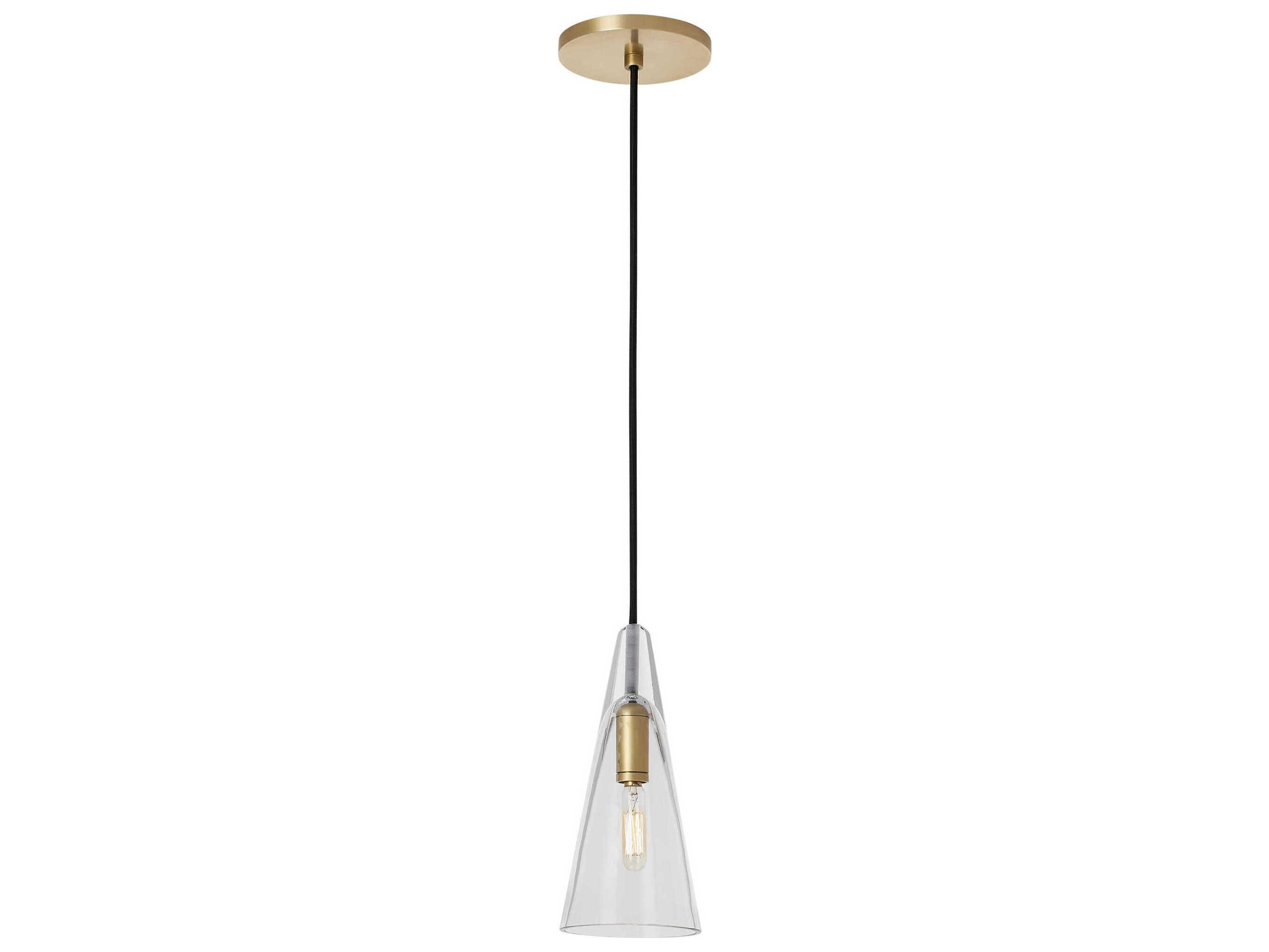 Visual Comfort Modern Selina 1-Light Natural Brass Mini Pendant