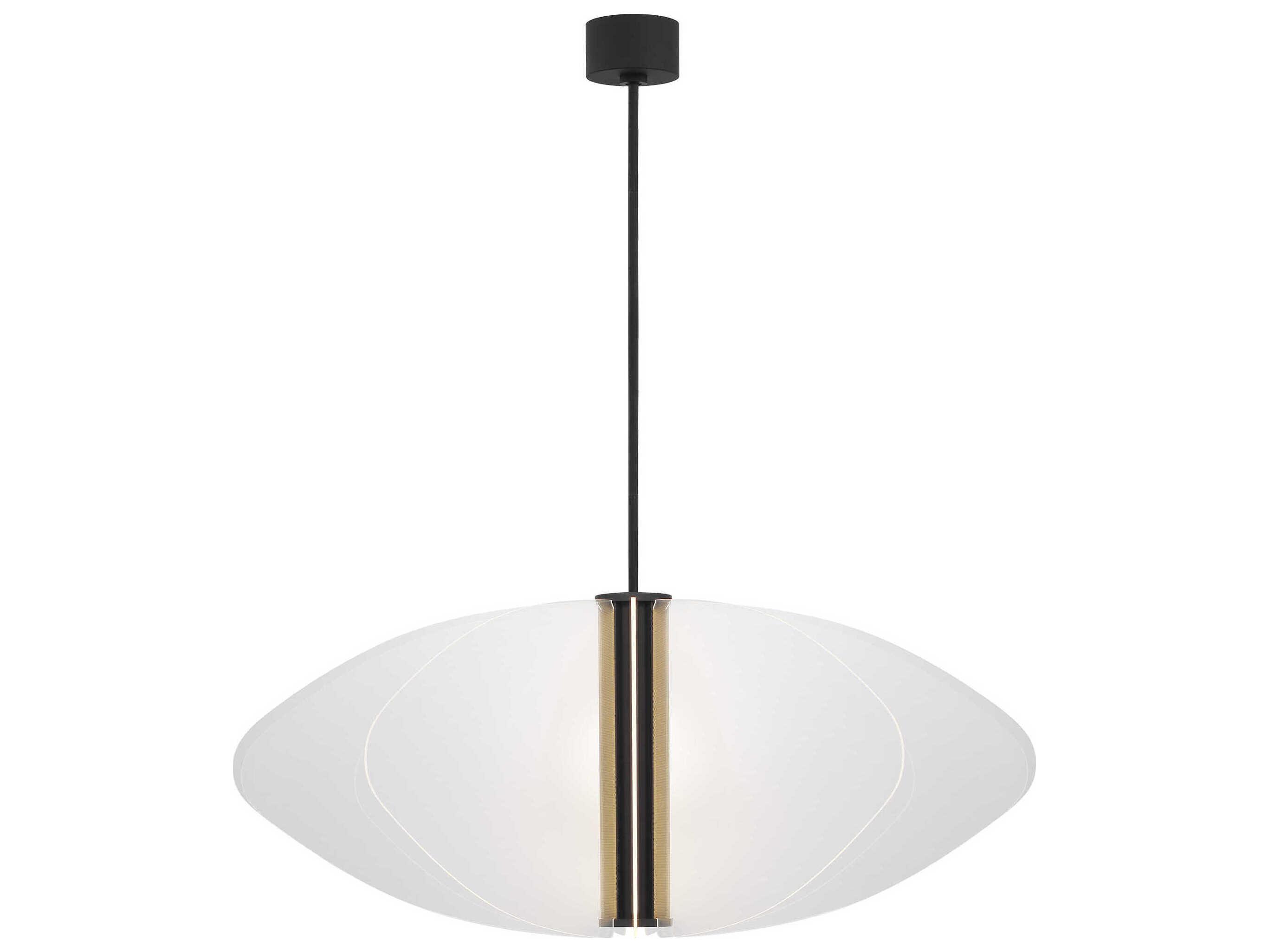 Visual Comfort Modern Nyra 1-Light Nightshade Black Pendant