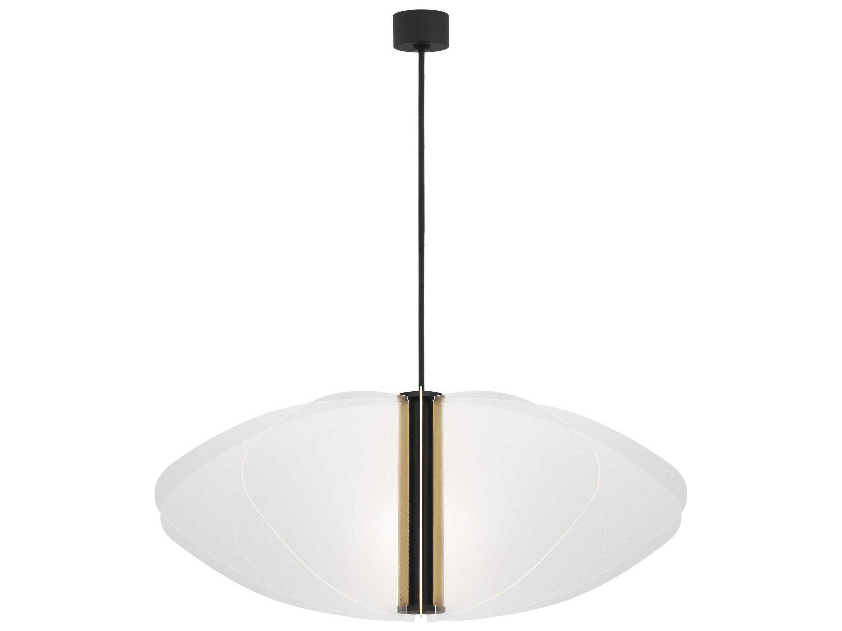 Visual Comfort Modern Nyra 1-Light Nightshade Black Pendant
