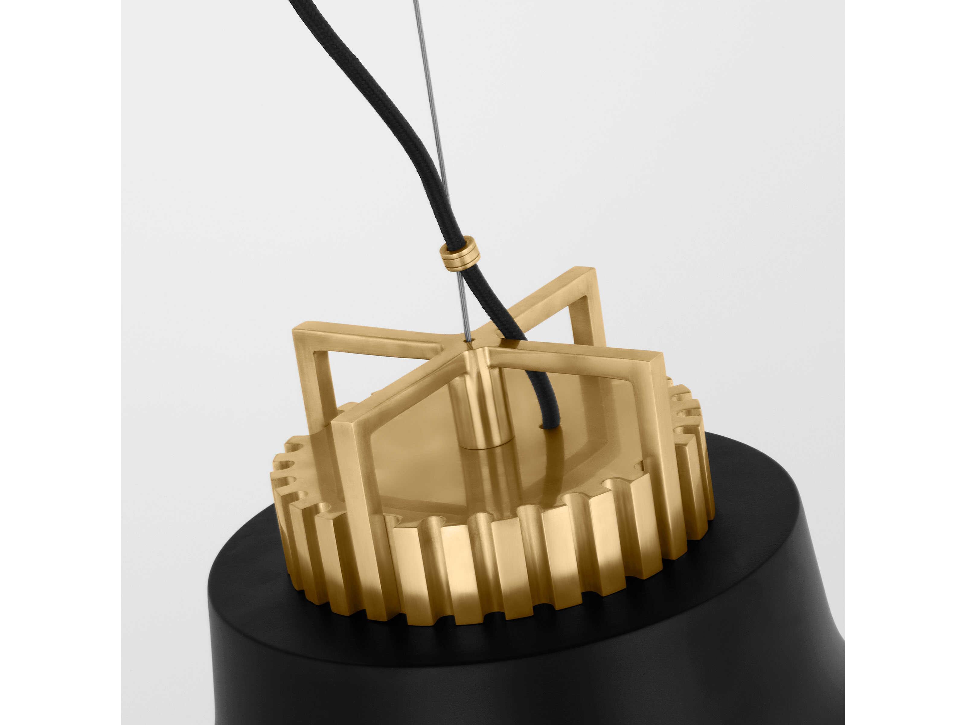 Visual Comfort Modern Forge 1-Light Black Natural Brass Pendant